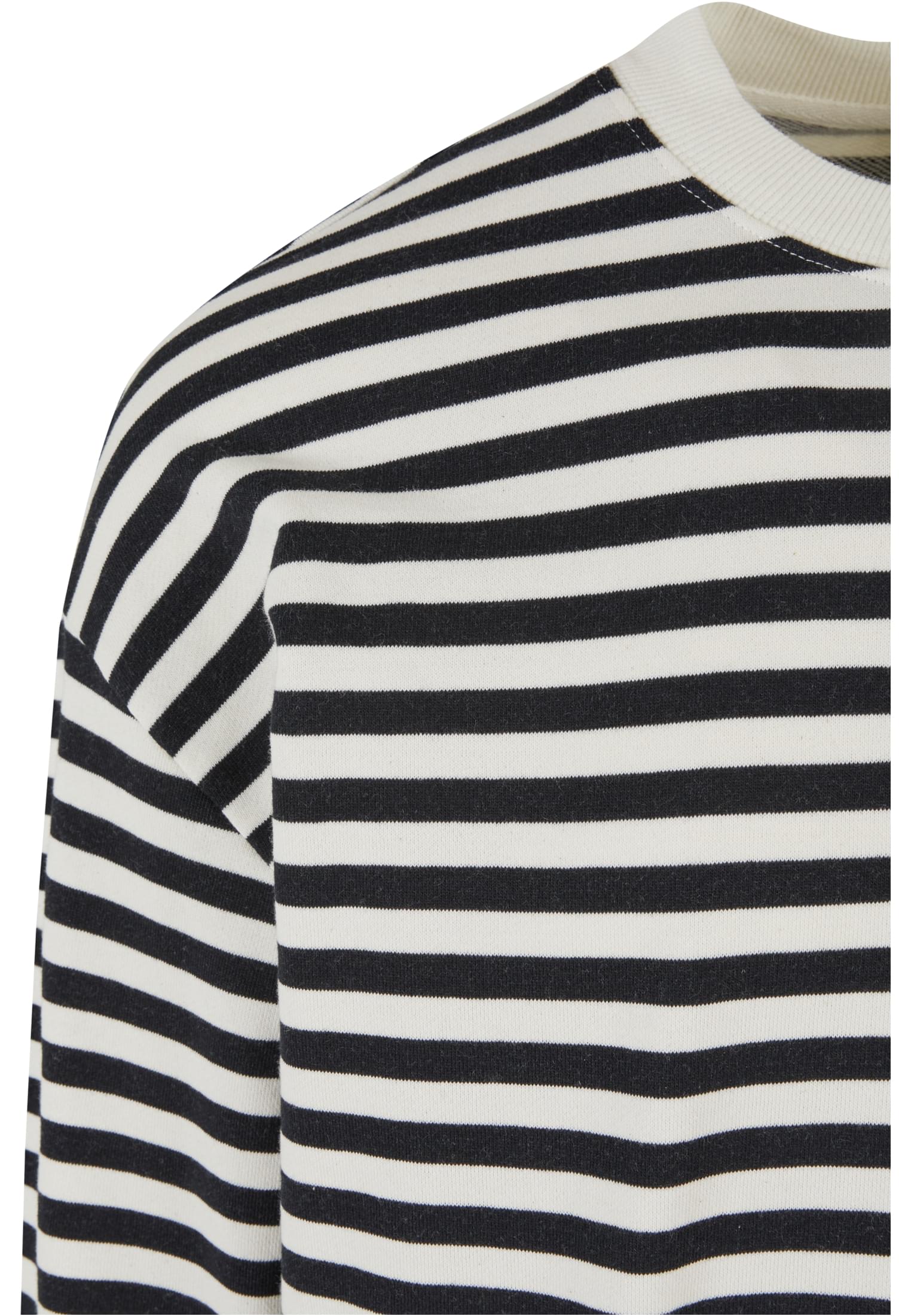 Striped Crewneck | whitesand/black