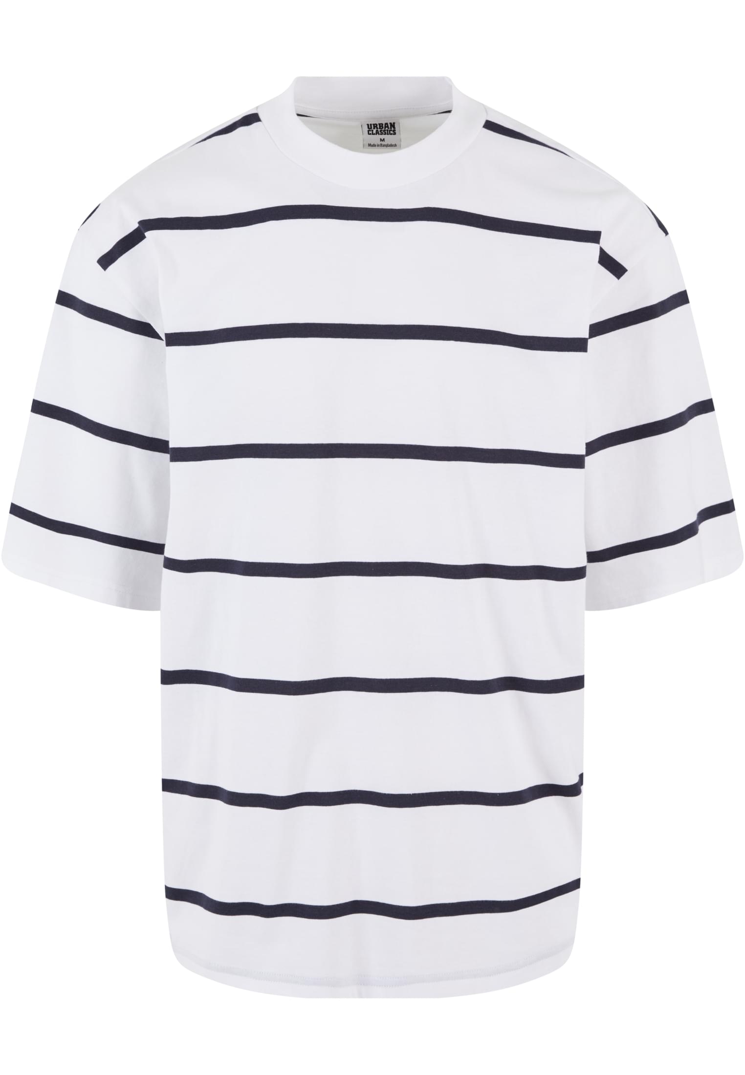 Oversized Sleeve Modern Stripe Tee | white/black