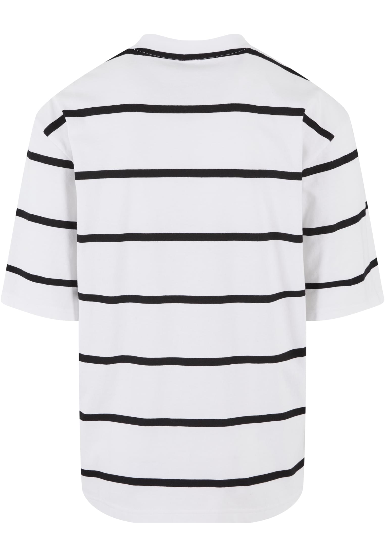 Oversized Sleeve Modern Stripe Tee | white/black