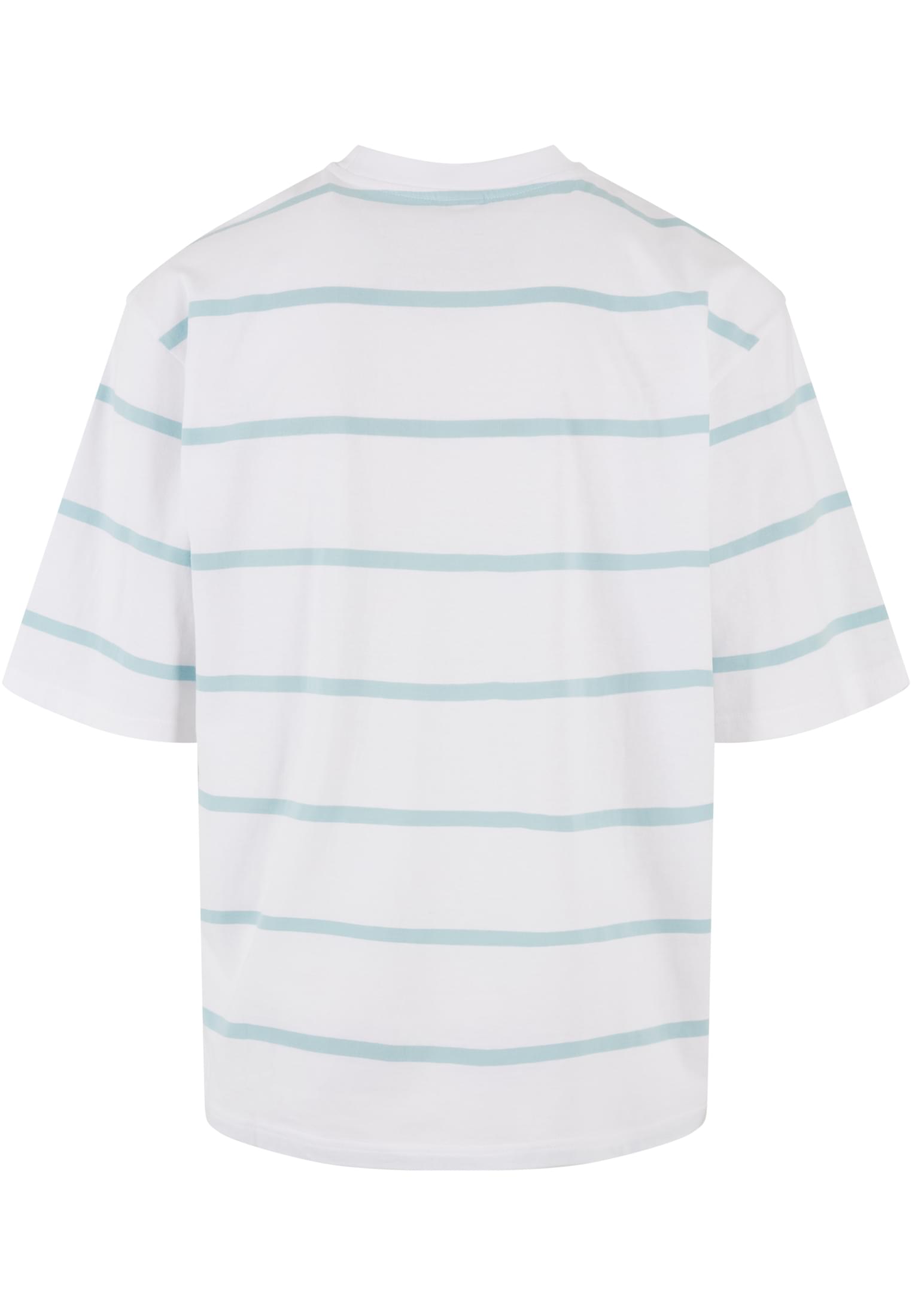 Oversized Sleeve Modern Stripe Tee | white/oceanblue