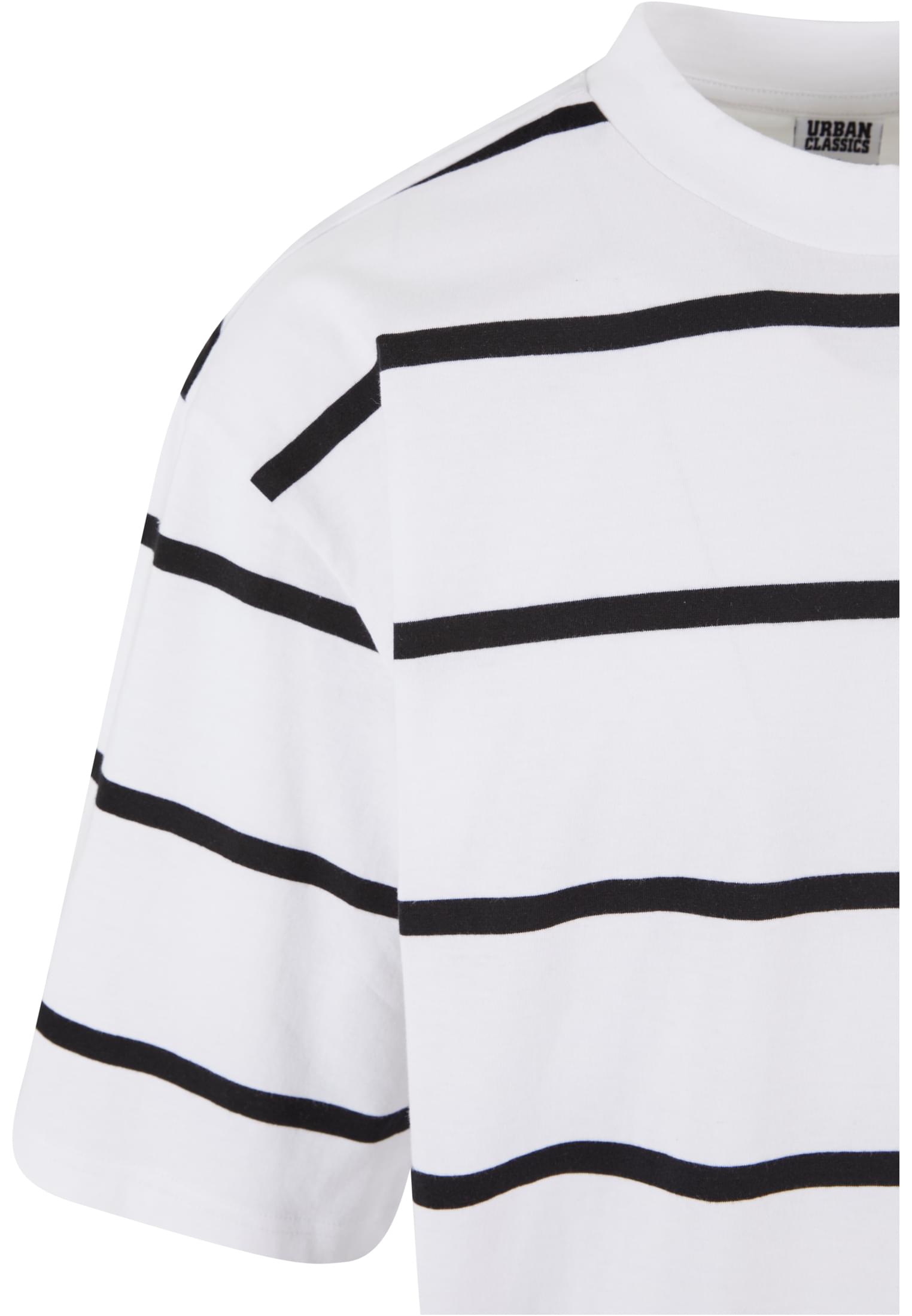 Oversized Sleeve Modern Stripe Tee | white/black