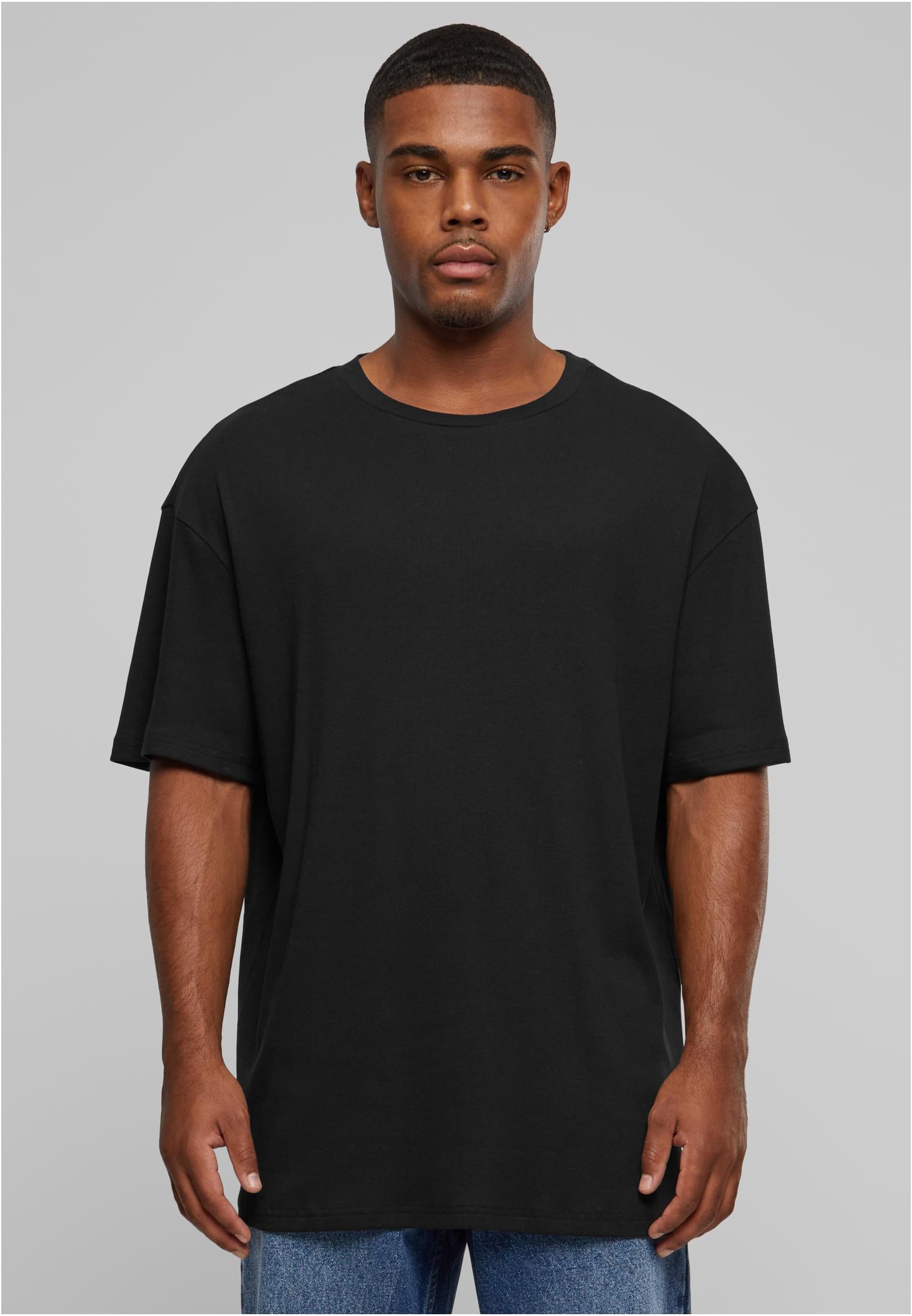 Organic Oversized Rib Tee | black