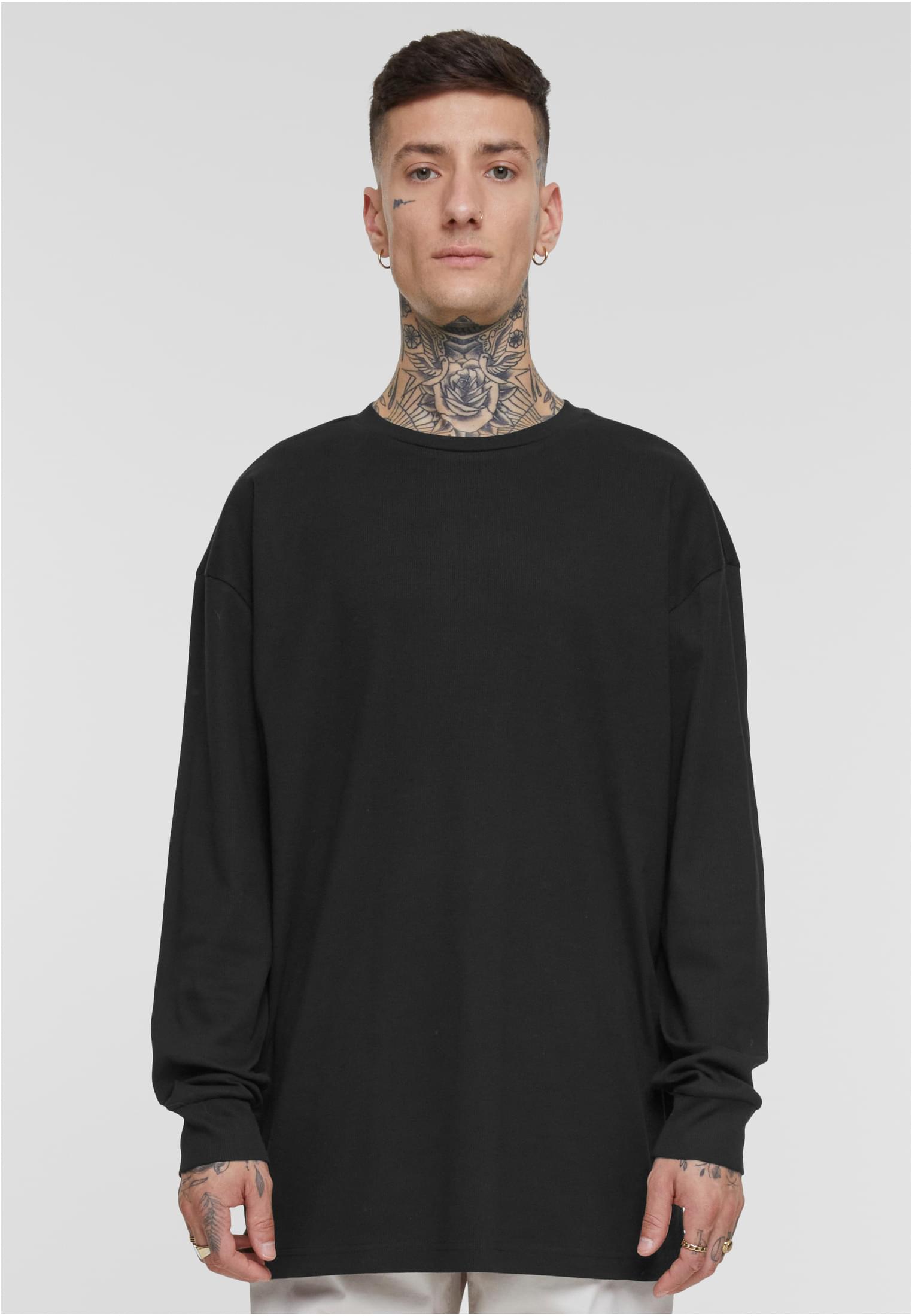 Organic Boxy Rib Longsleeve | black