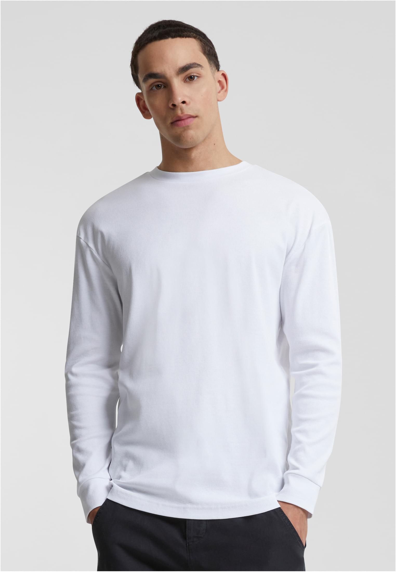 Organic Boxy Rib Longsleeve | white