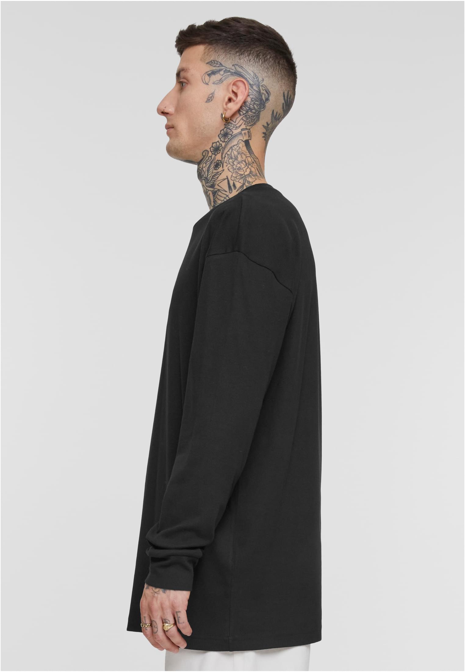 Organic Boxy Rib Longsleeve | black