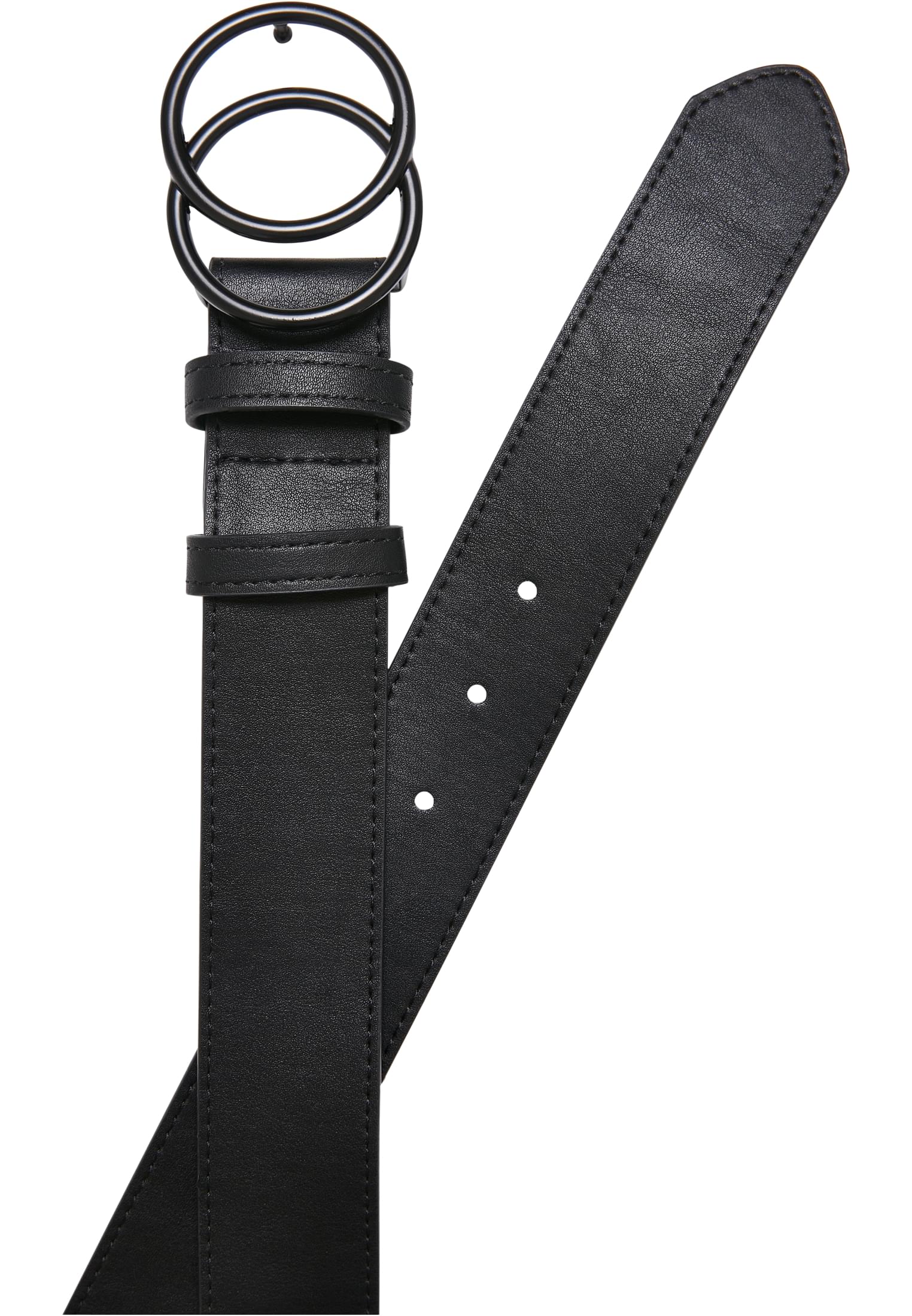 Coloured Ring Buckle Belt | black