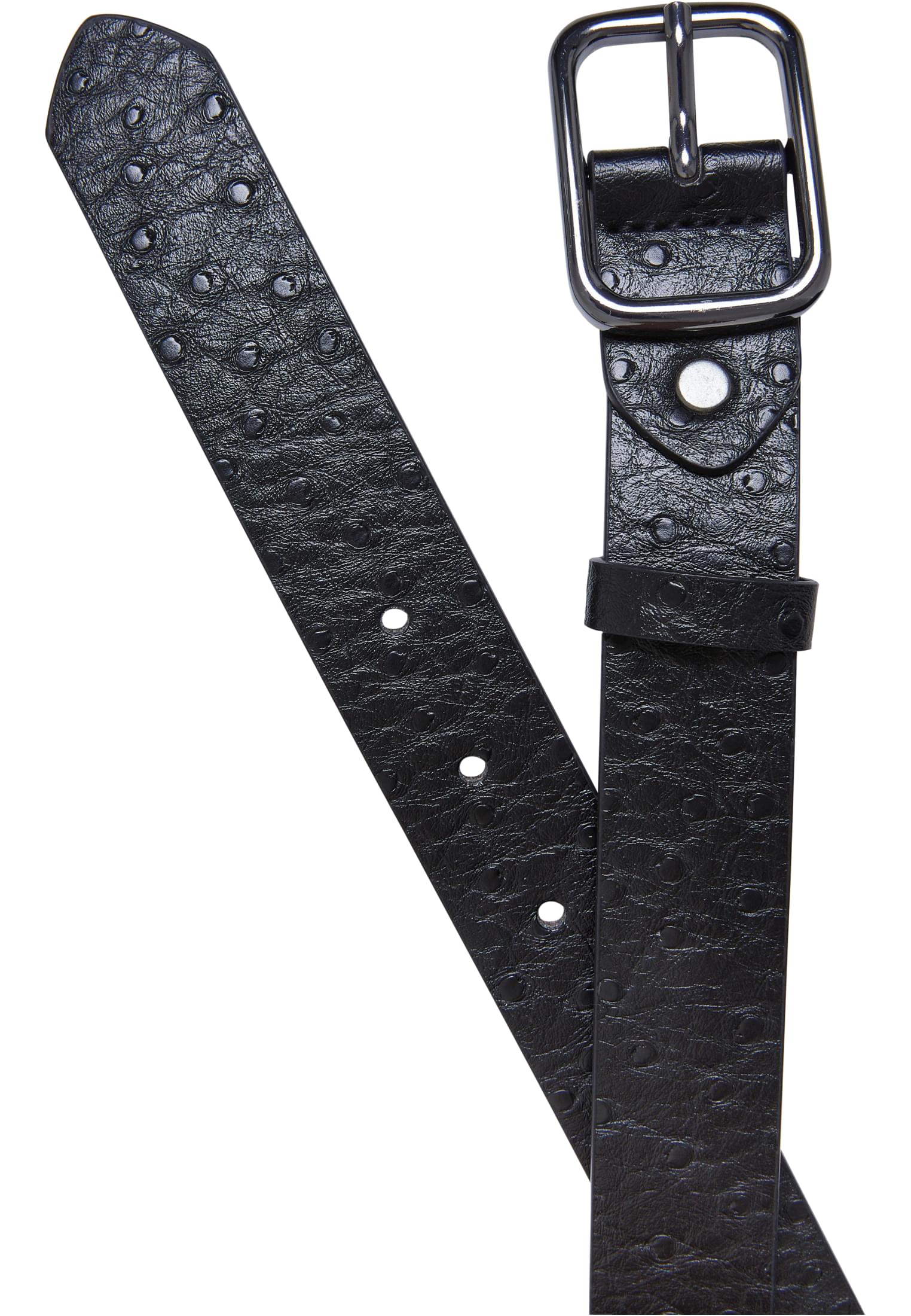 Ostrich Synthetic Leather Belt 2-Pack | black/leaf