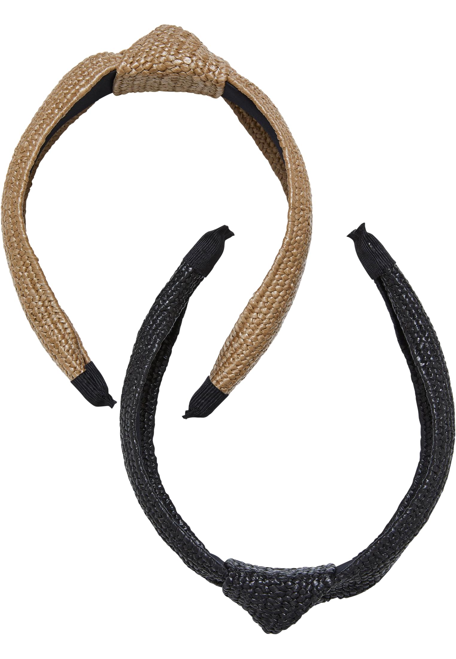 Braid Bast Headband 2-Pack | black/beige