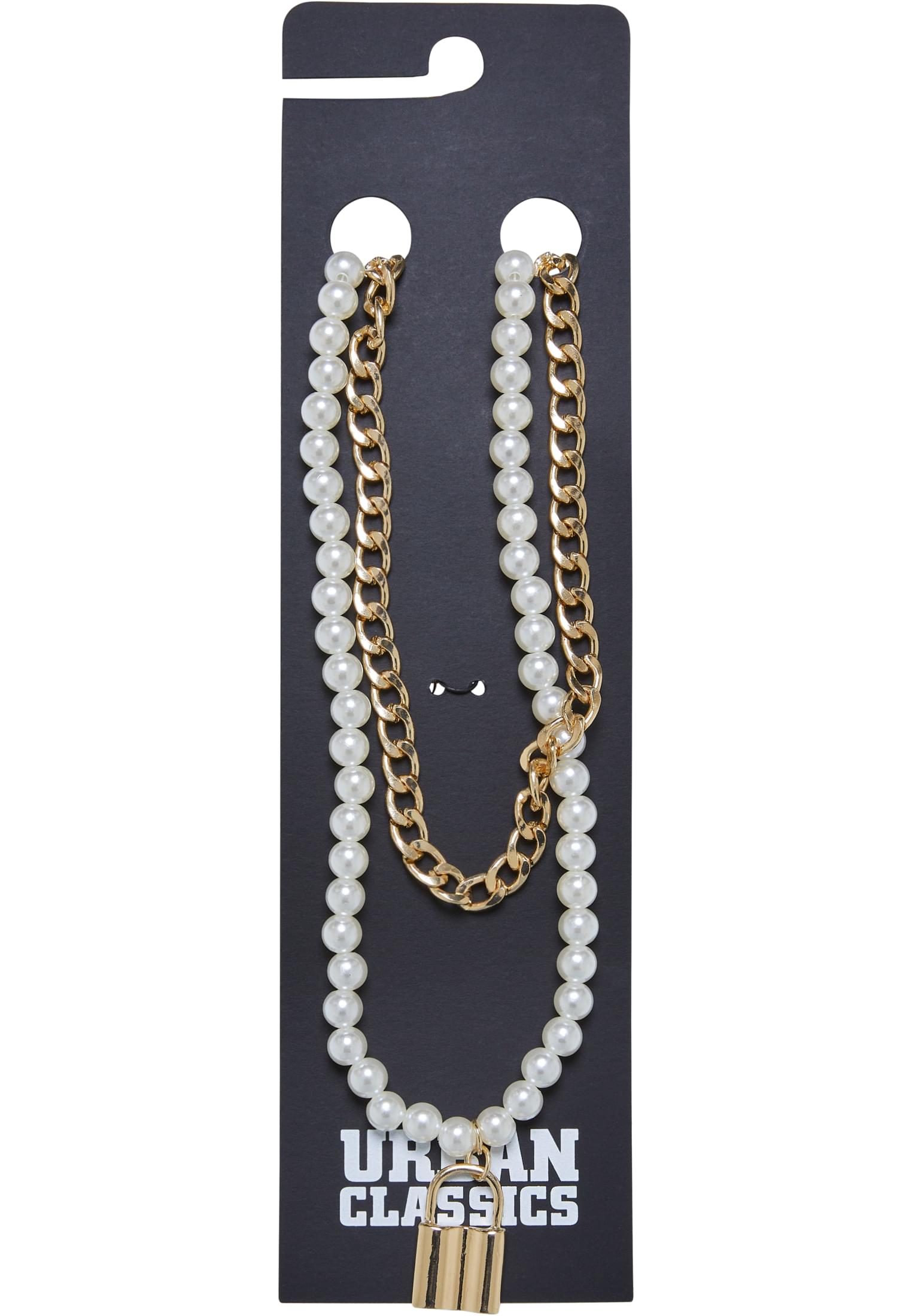 Padlock Pearl Layering Necklace | gold