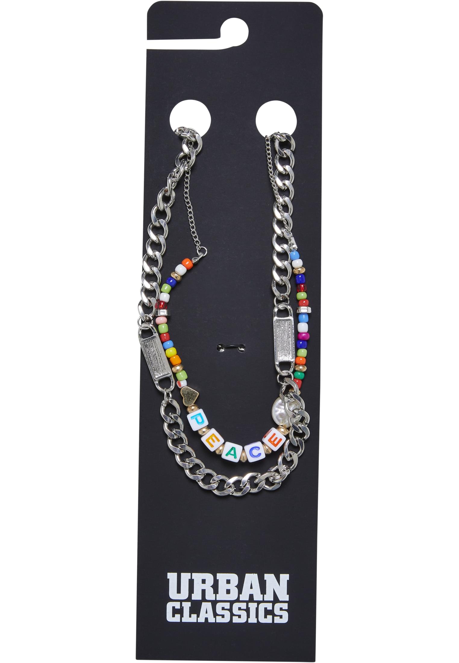 Peace Bead Layering Necklace 2-Pack | silver