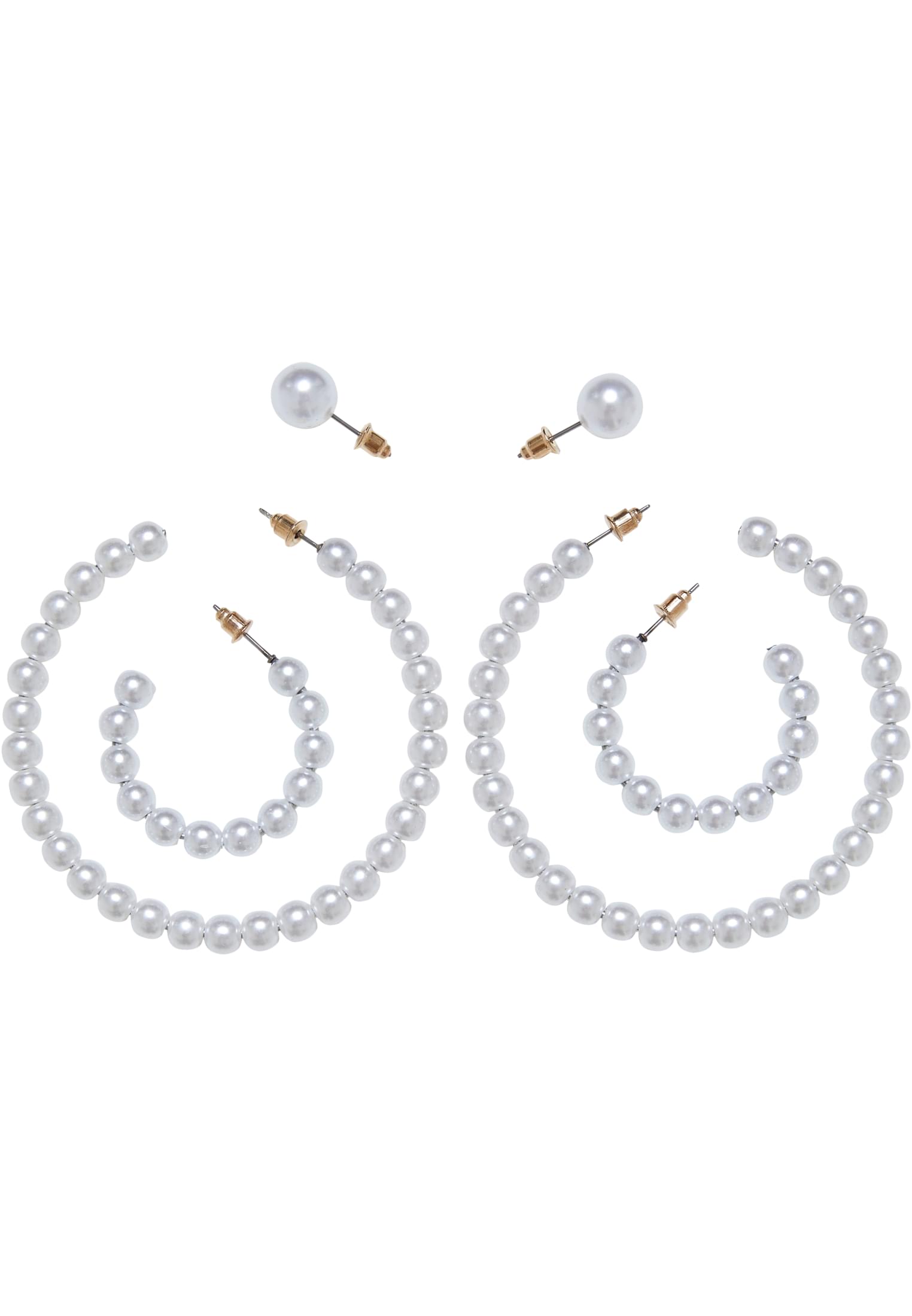 Pearl Hoop Earring 3-Pack | gold