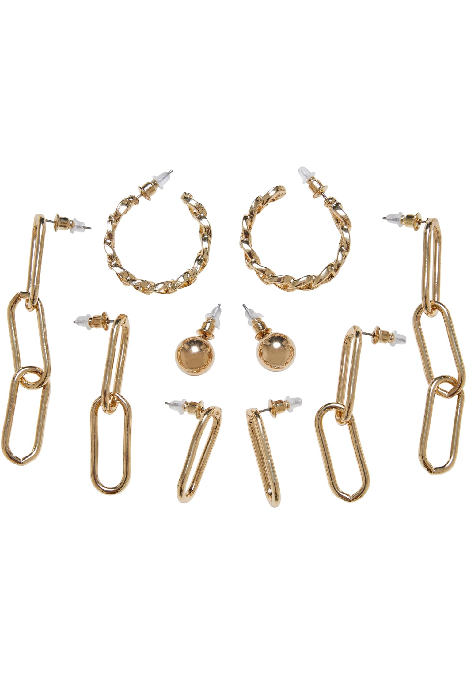 Various Chain Earring 5-Pack | gold