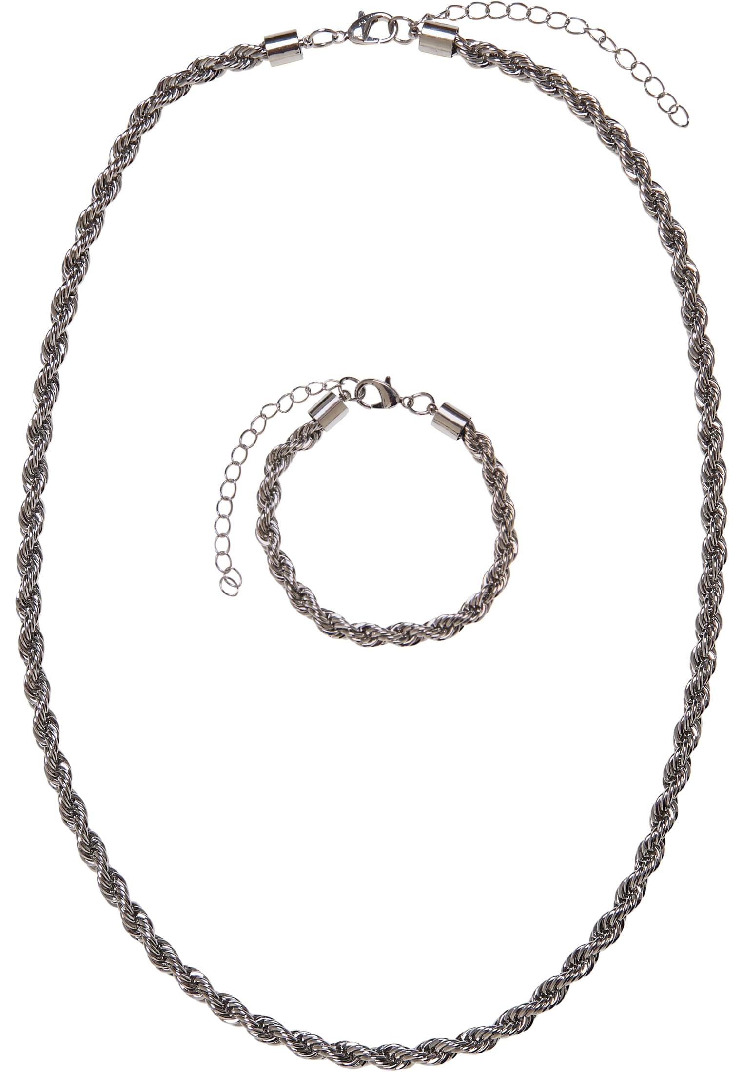 Charon Intertwine Necklace And Bracelet Set | silver