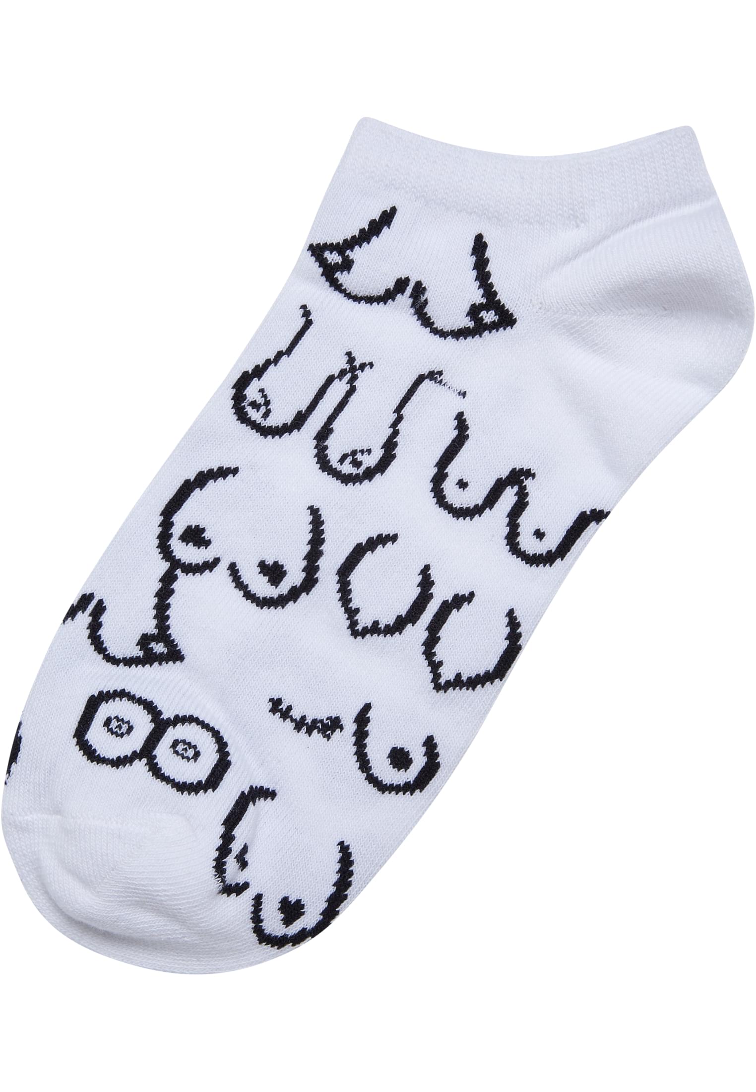 Body Positivity No Show Socks 3-Pack | white/black