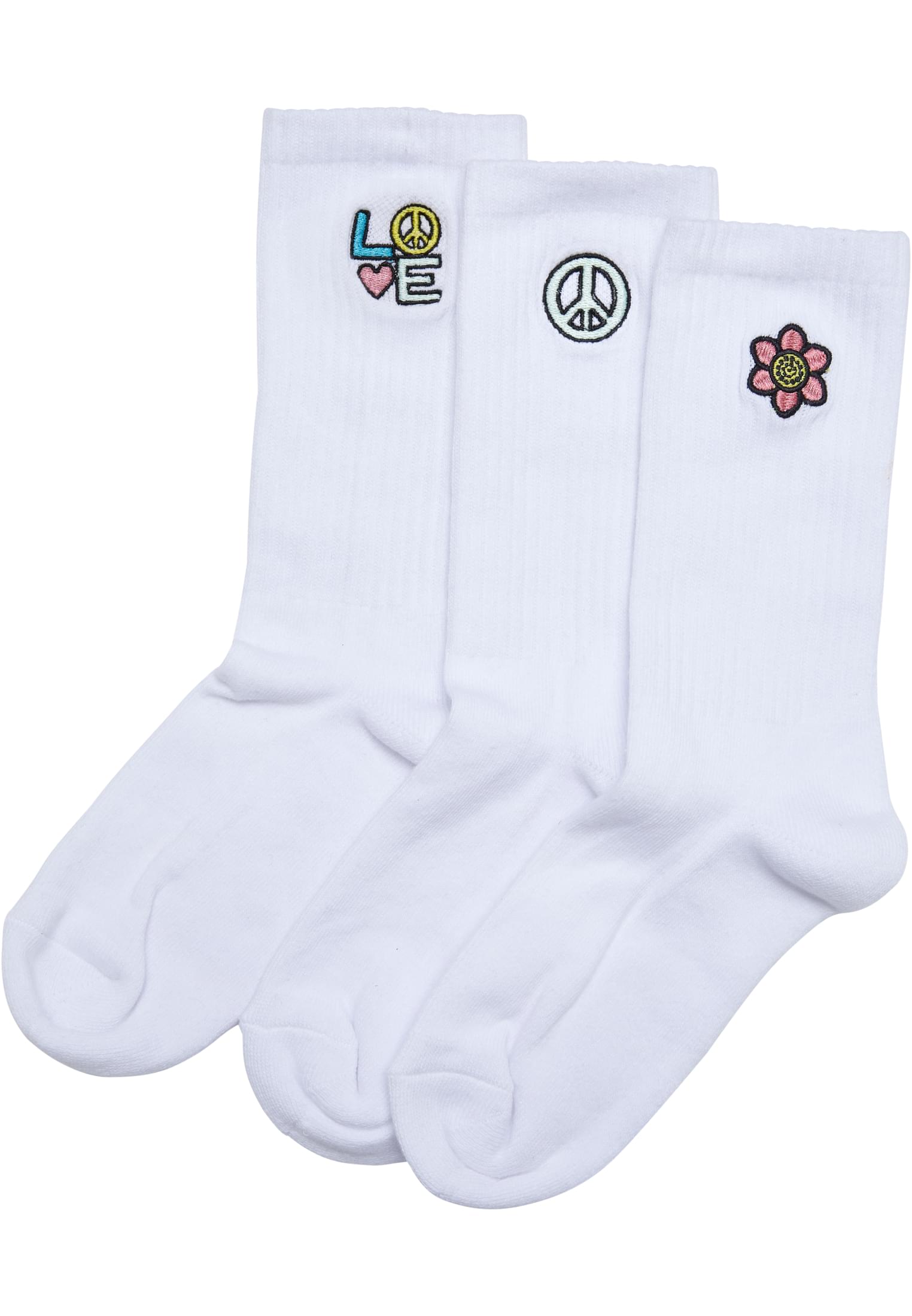 Peace Icon Socks 3-Pack | white