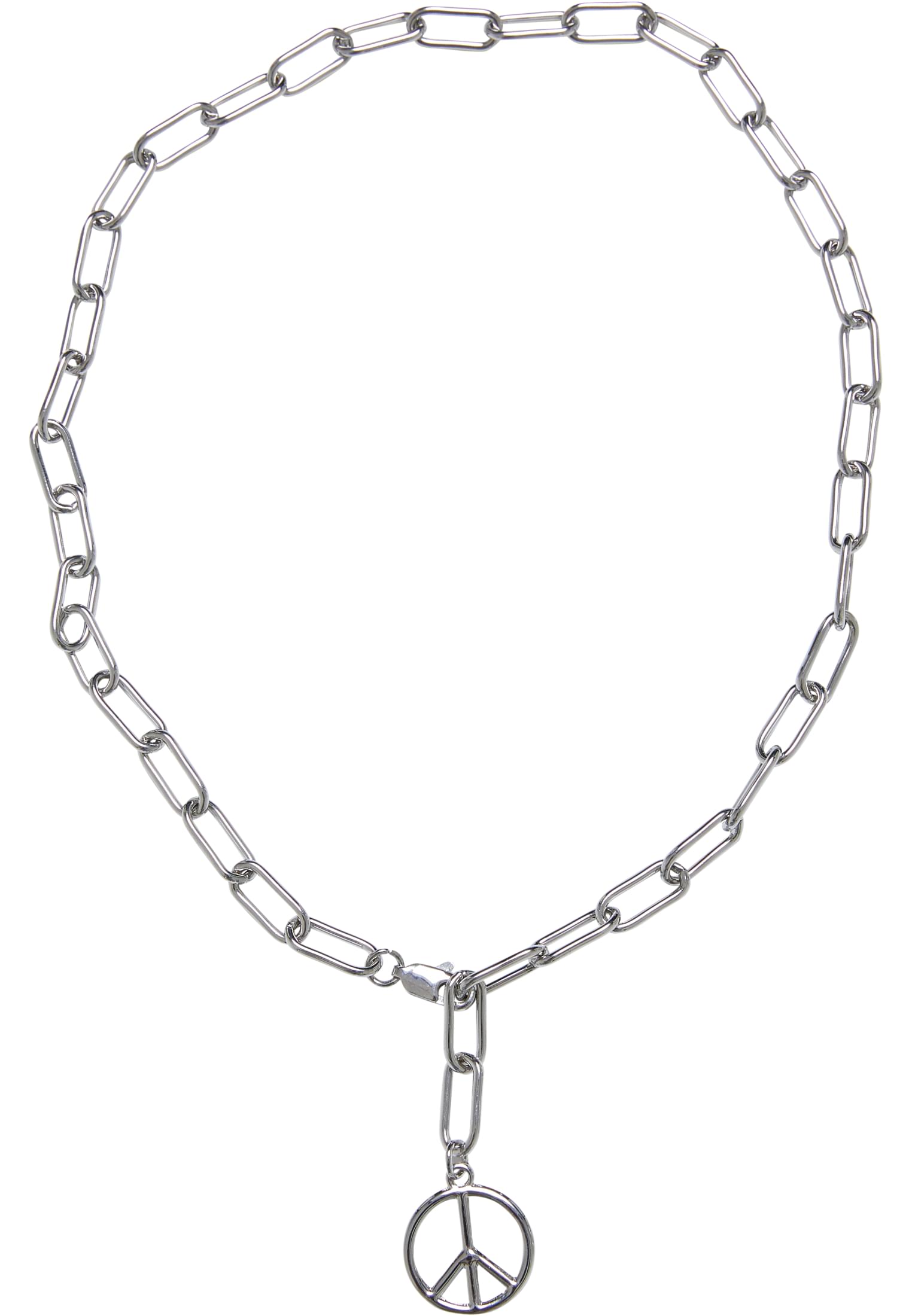 Y Chain Peace Pendant Necklace | silver