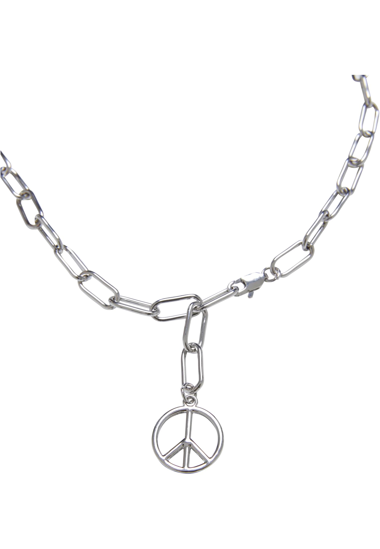 Y Chain Peace Pendant Necklace | silver