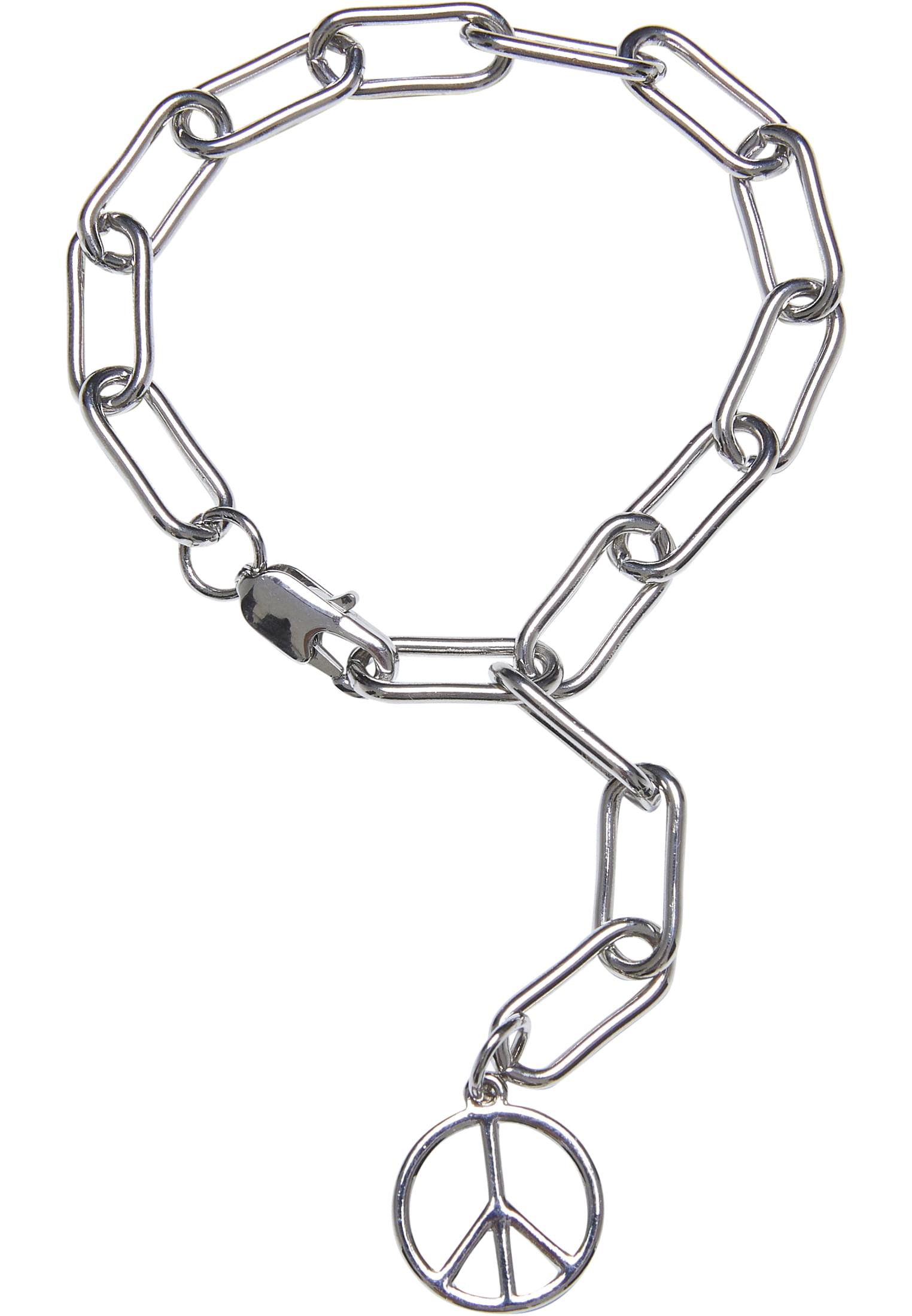 Y Chain Peace Pendant Bracelet | silver