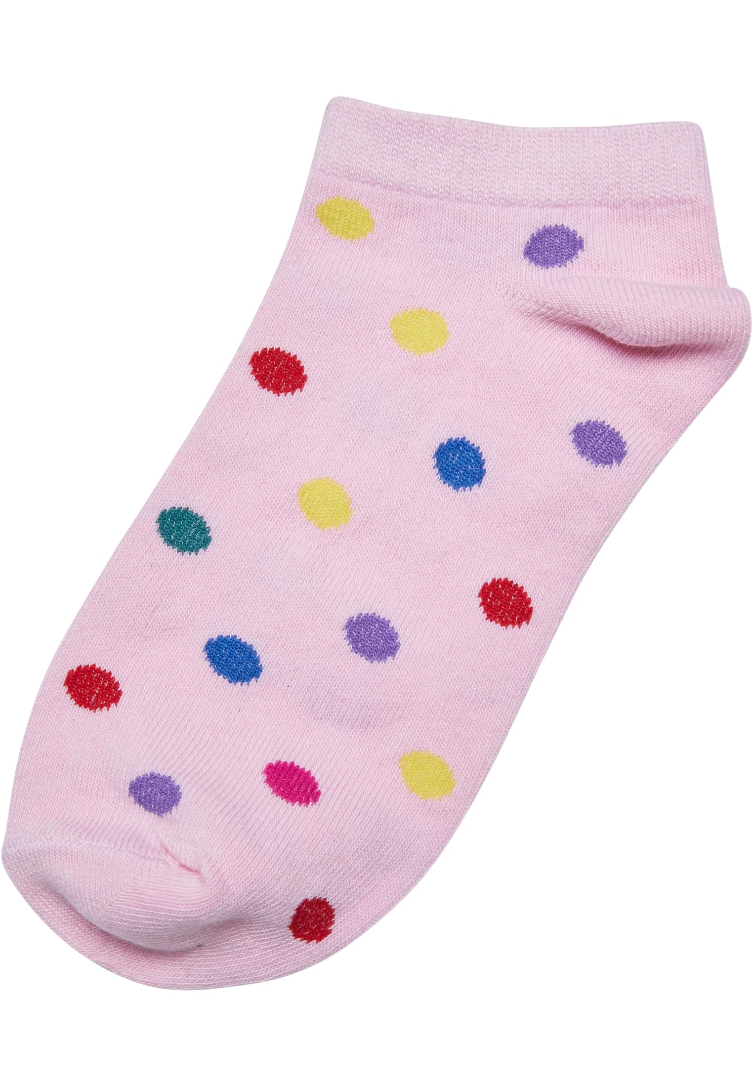 No Show Socks Rainbow Dots 5-Pack | white/black/hibiskuspink