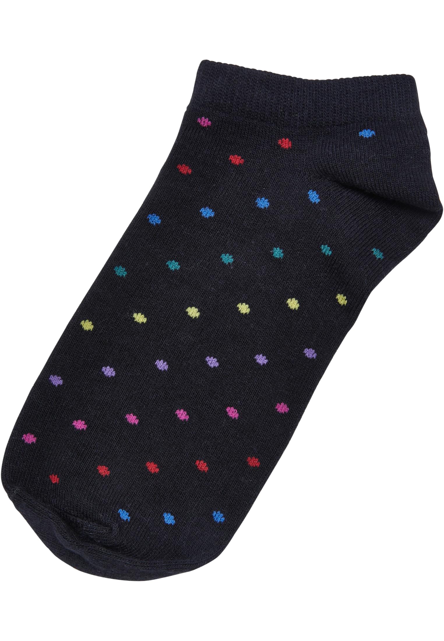 No Show Socks Rainbow Dots 5-Pack | white/black/hibiskuspink