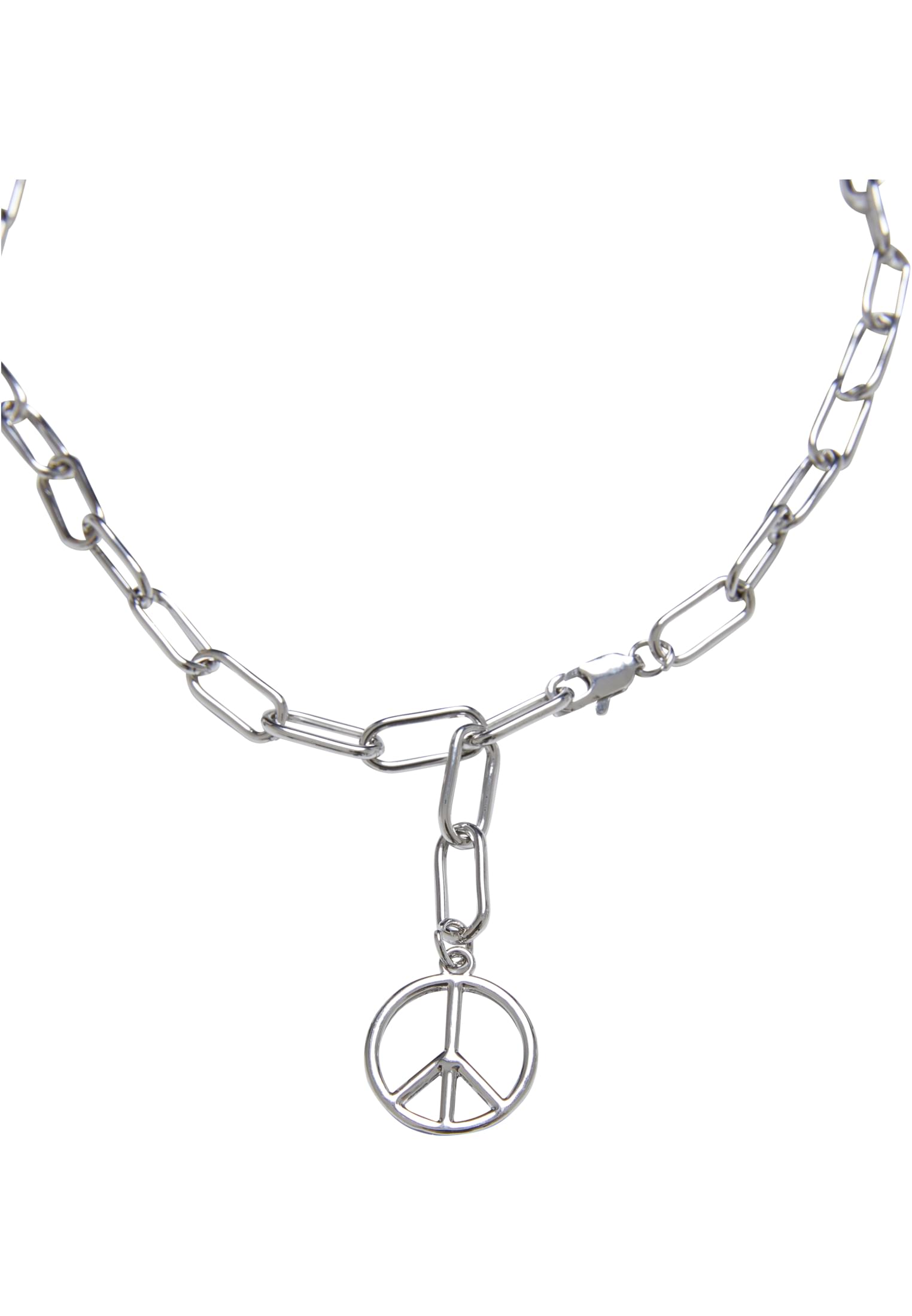 Y Chain Peace Pendant Necklace And Bracelet | silver