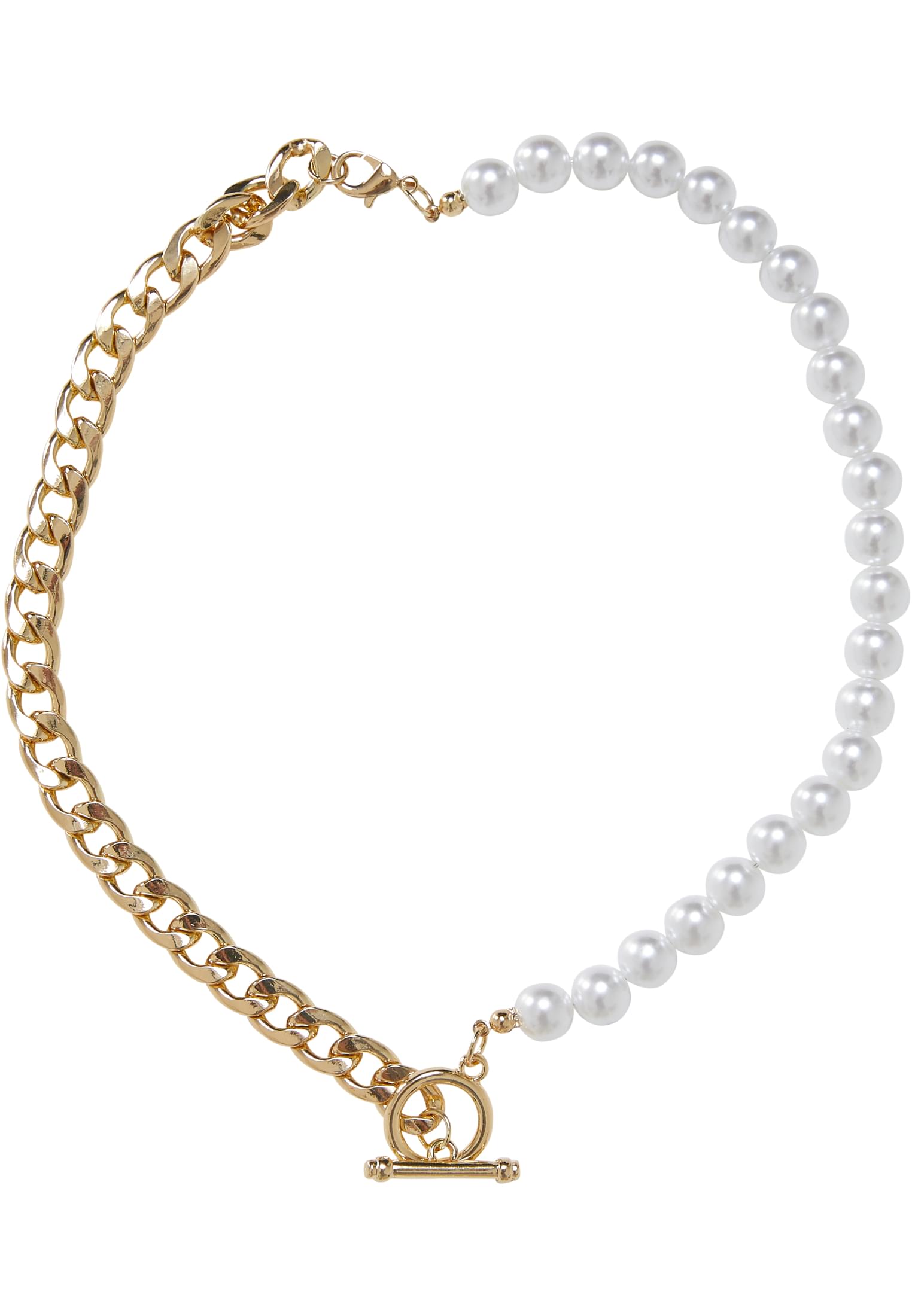 Half Pearl Exchangable Necklace 2-Pack | gold/gunmetal