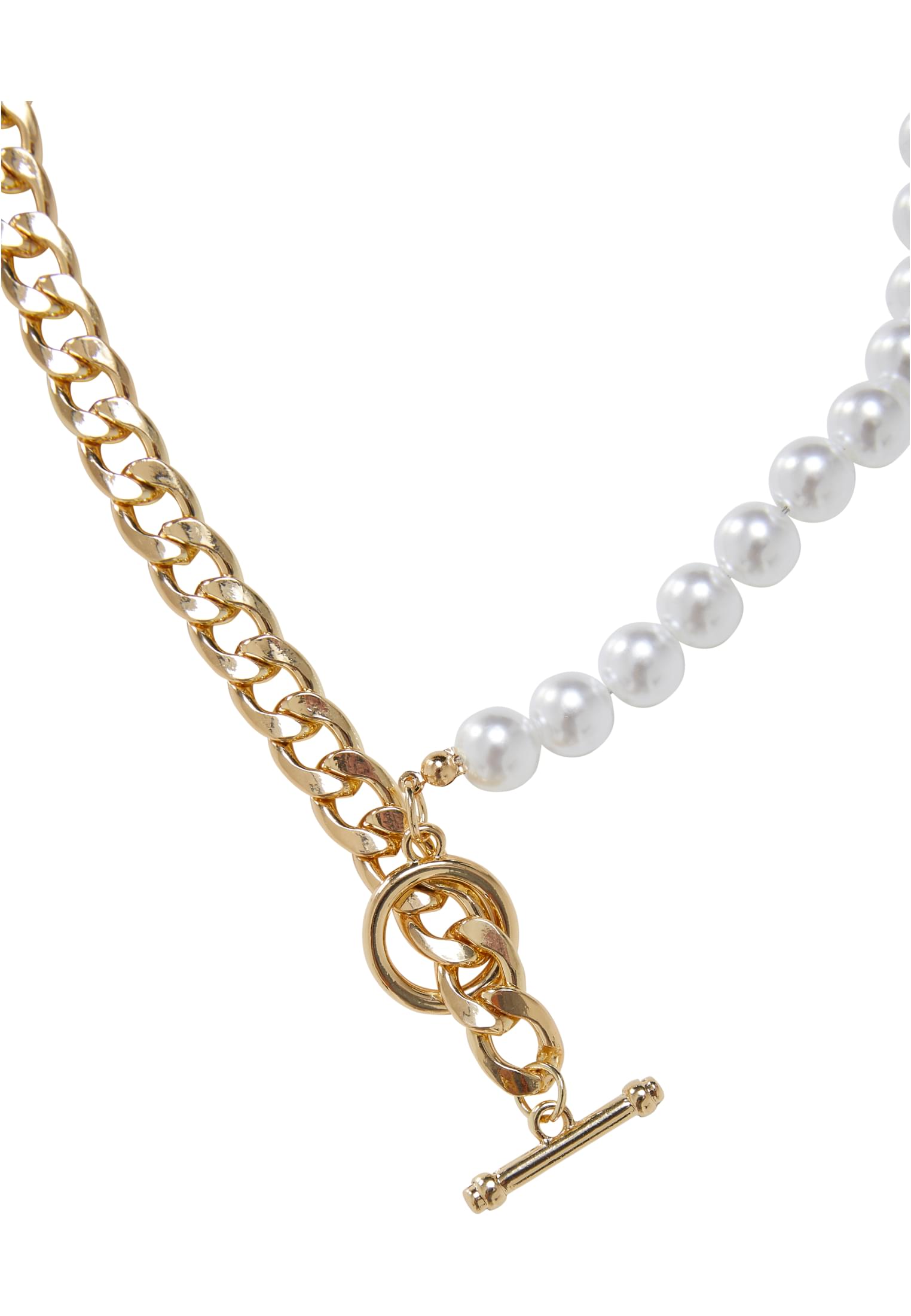 Half Pearl Exchangable Necklace 2-Pack | gold/gunmetal