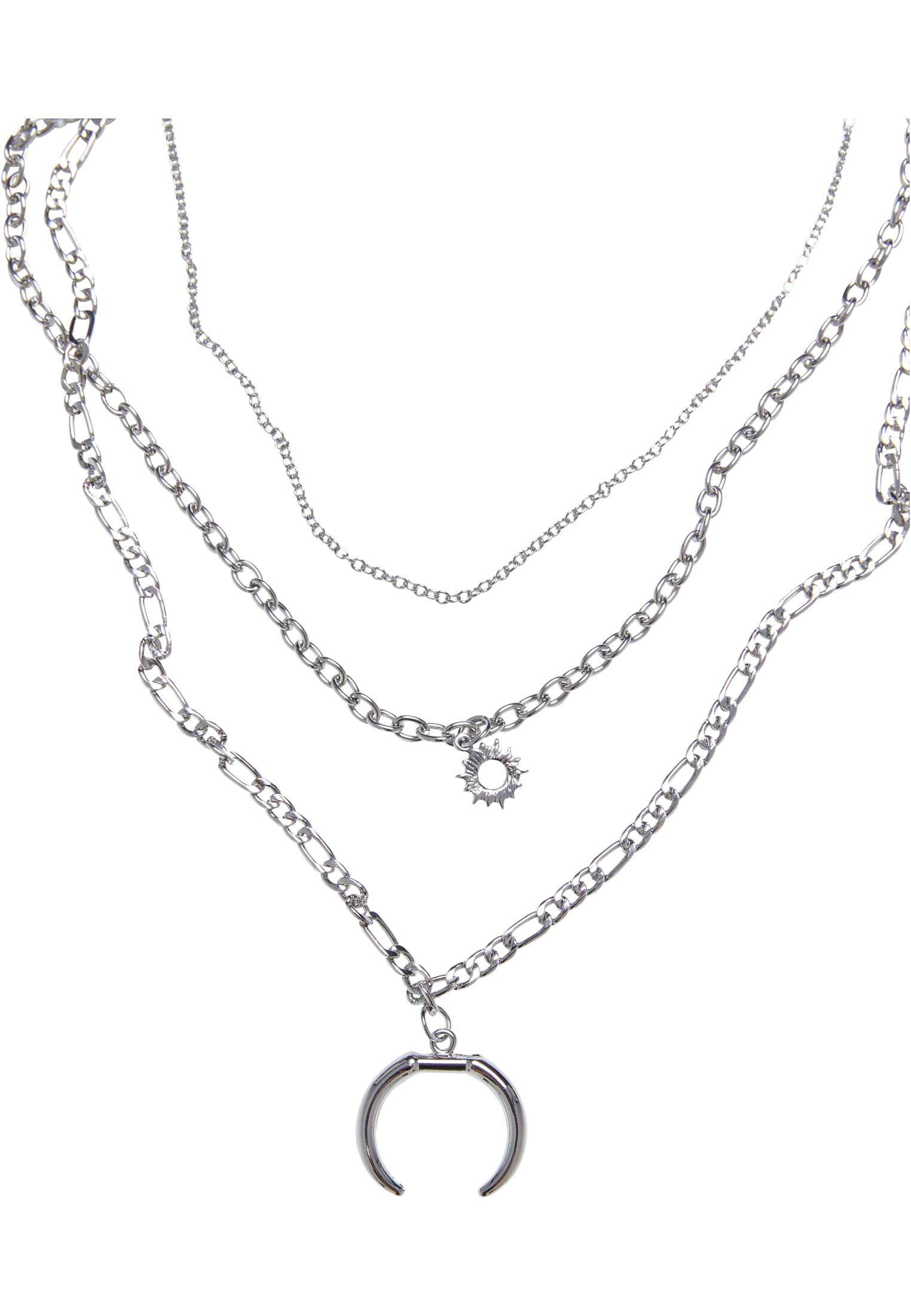 Small Sun Big Moon Necklace | silver