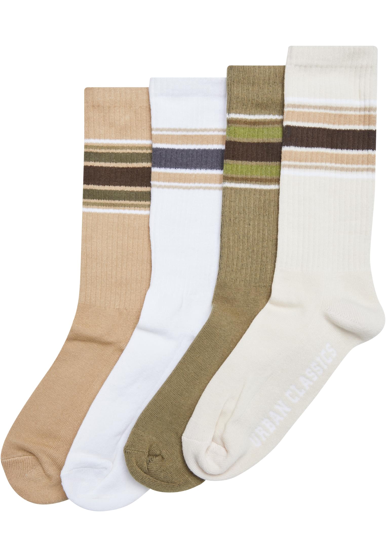 Layering Stripe Socks 4-Pack | white/whitesand/tiniolive/unionbeige