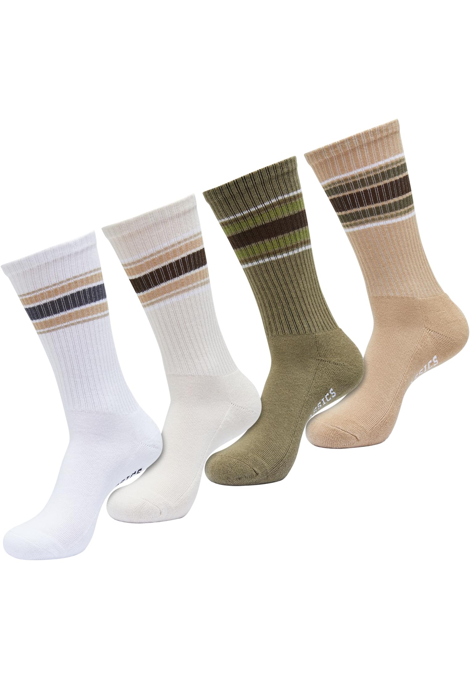 Layering Stripe Socks 4-Pack | white/whitesand/tiniolive/unionbeige