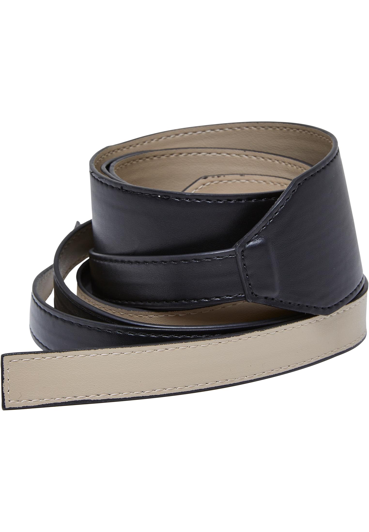 Synthetic Leather Sash Belt | black/warmsand