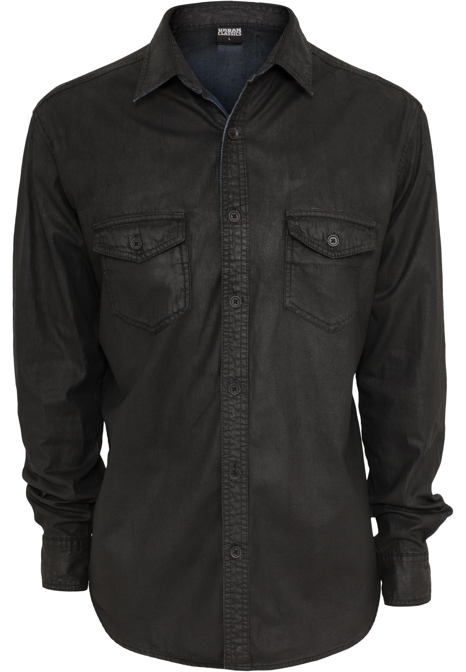 Coated Denim Shirt | blackdark