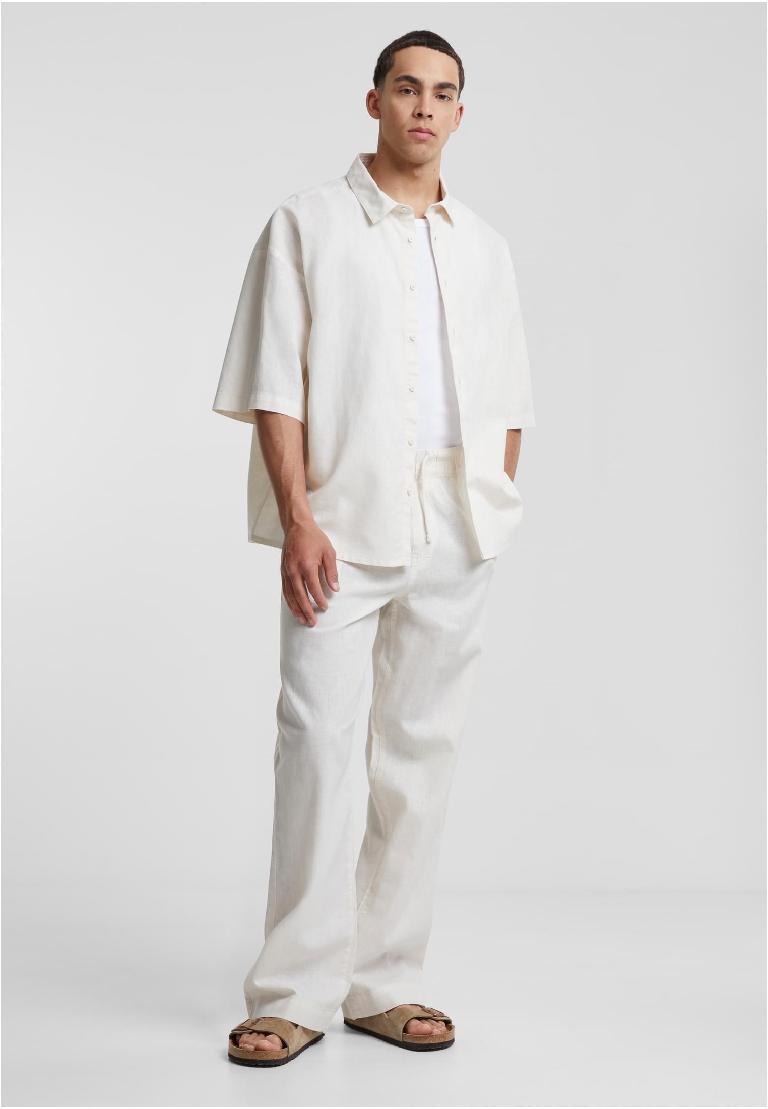 Boxy Cotton Linen Shirt | whitesand