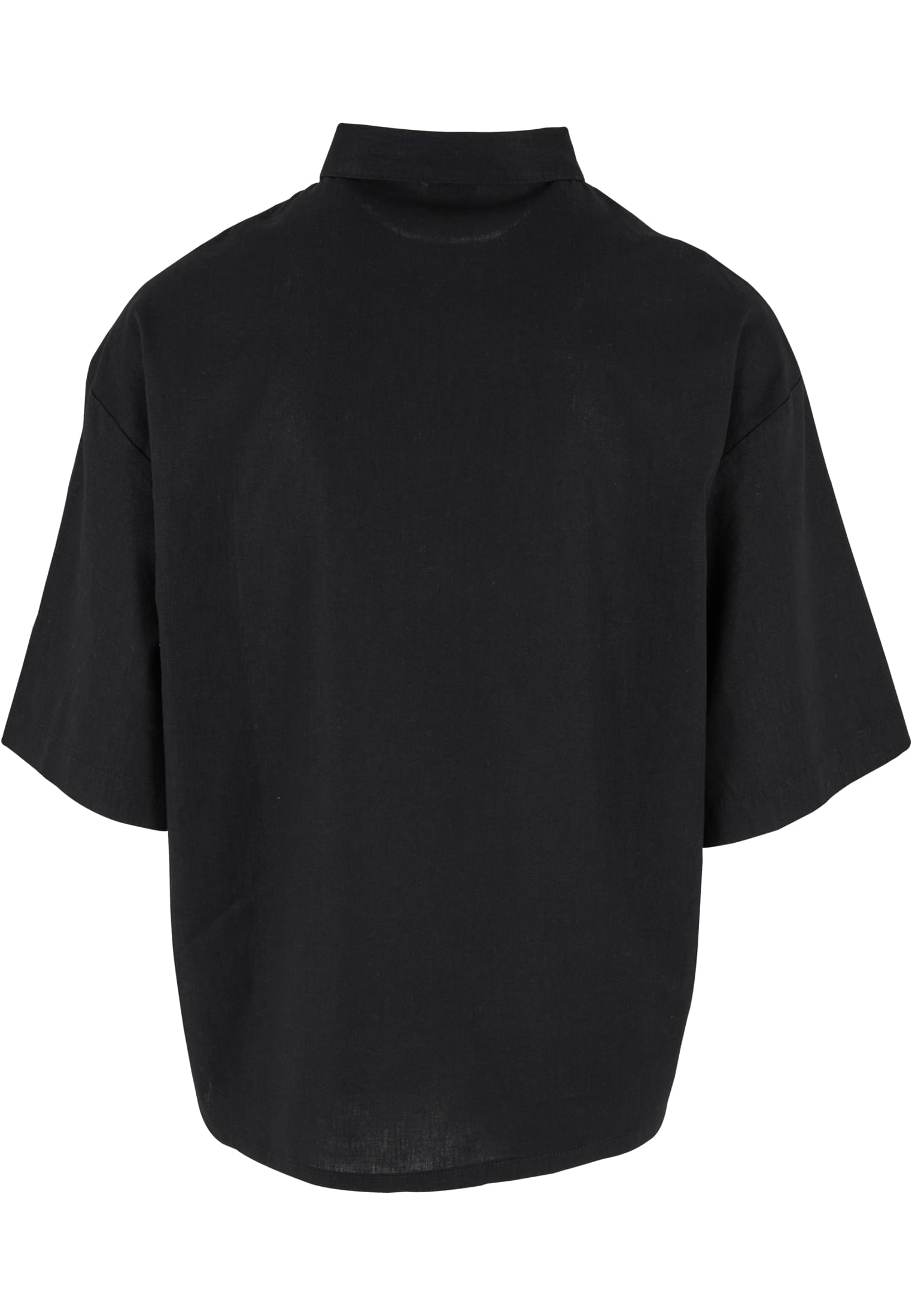 Boxy Cotton Linen Shirt | black