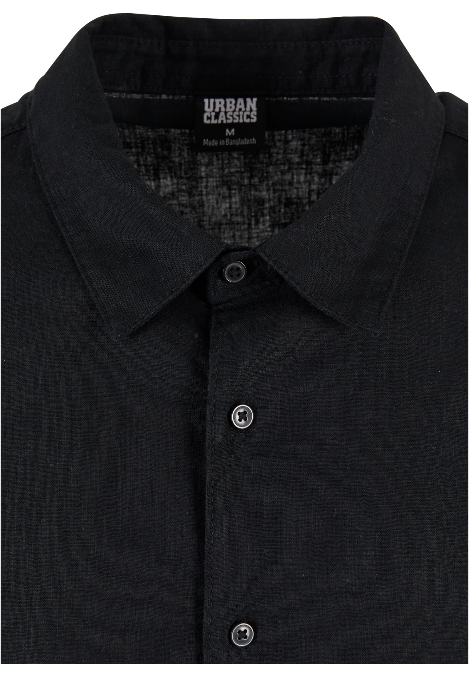 Boxy Cotton Linen Shirt | black