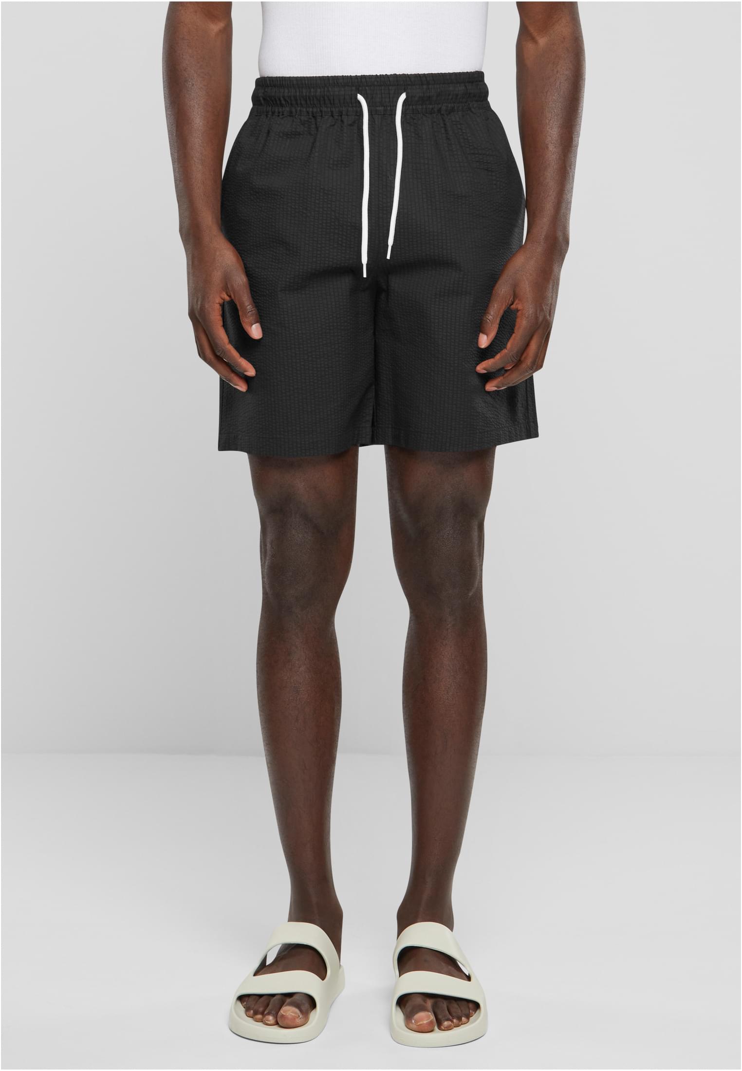 Basic Seersucker Shorts | black