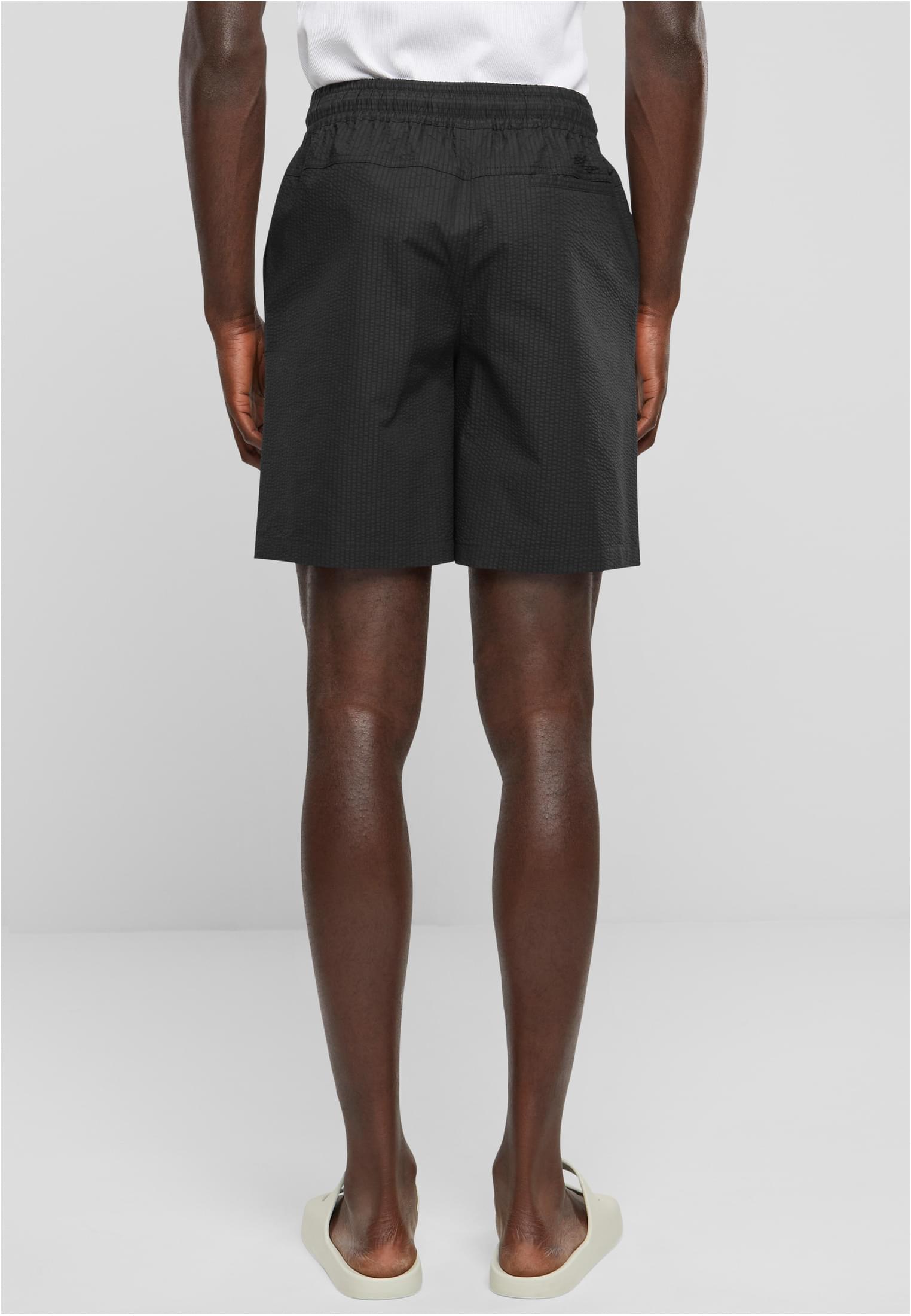 Basic Seersucker Shorts | black