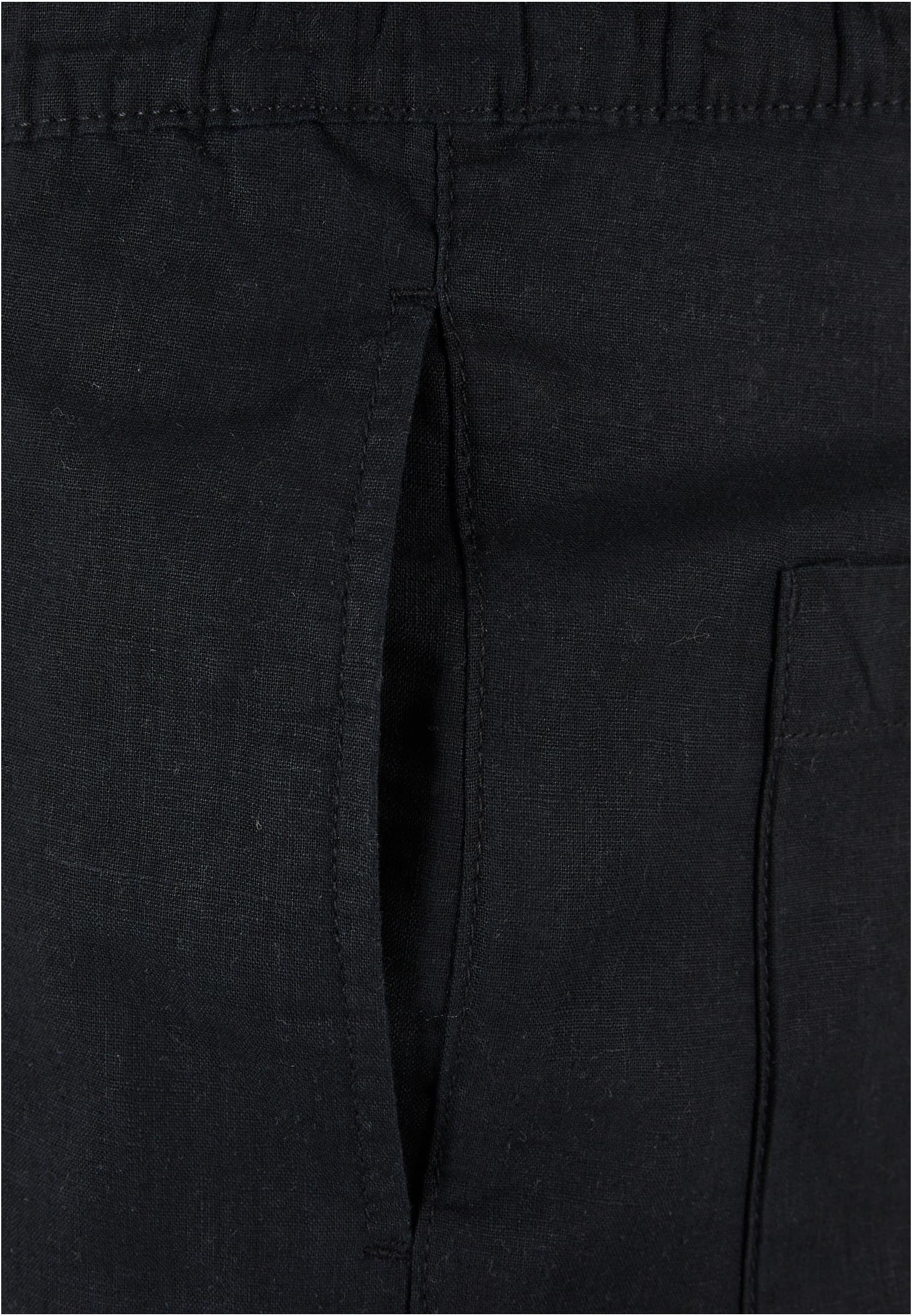 Loose Cotton Linen Pants | black