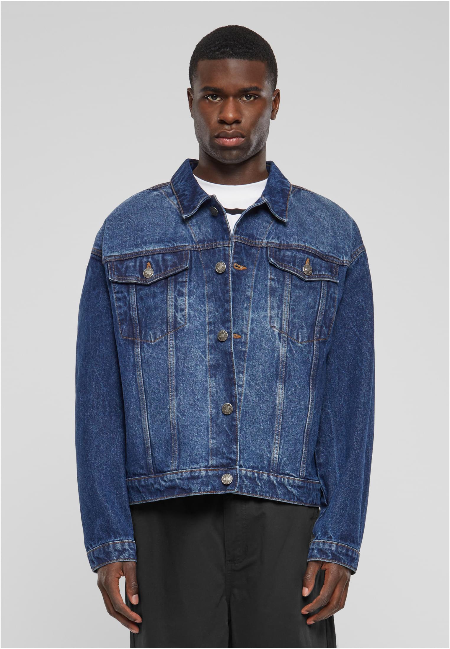 Heavy Ounce Boxy Denim Jacket | new mid blue washed