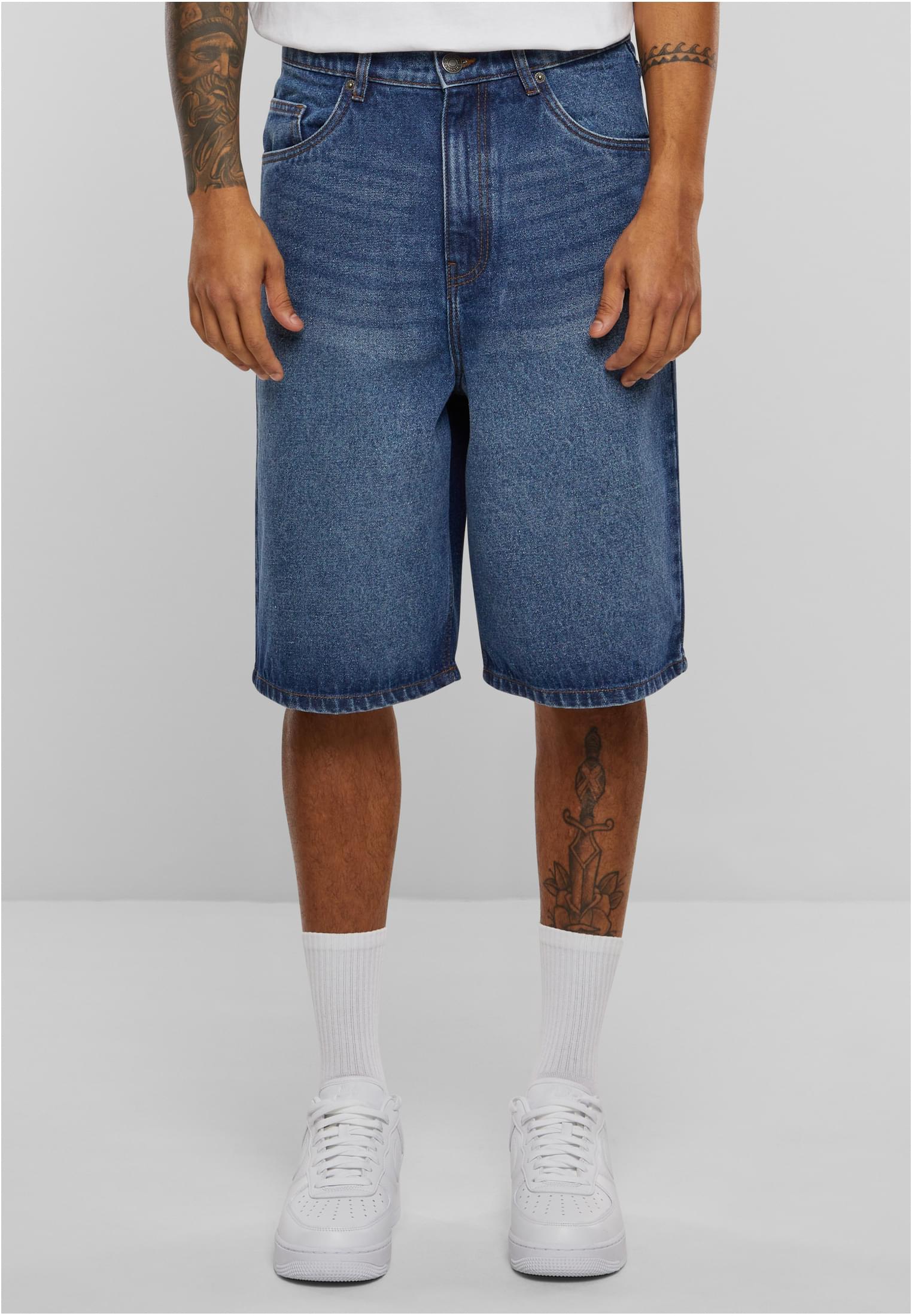 90's Heavy Denim Shorts | new mid blue washed