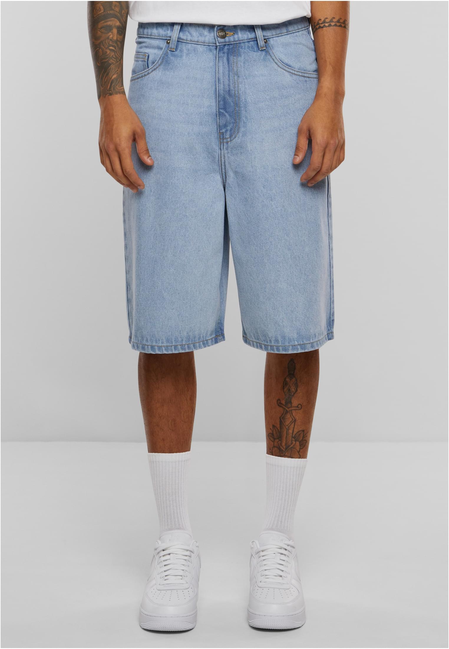 90's Heavy Denim Shorts | new light blue washed