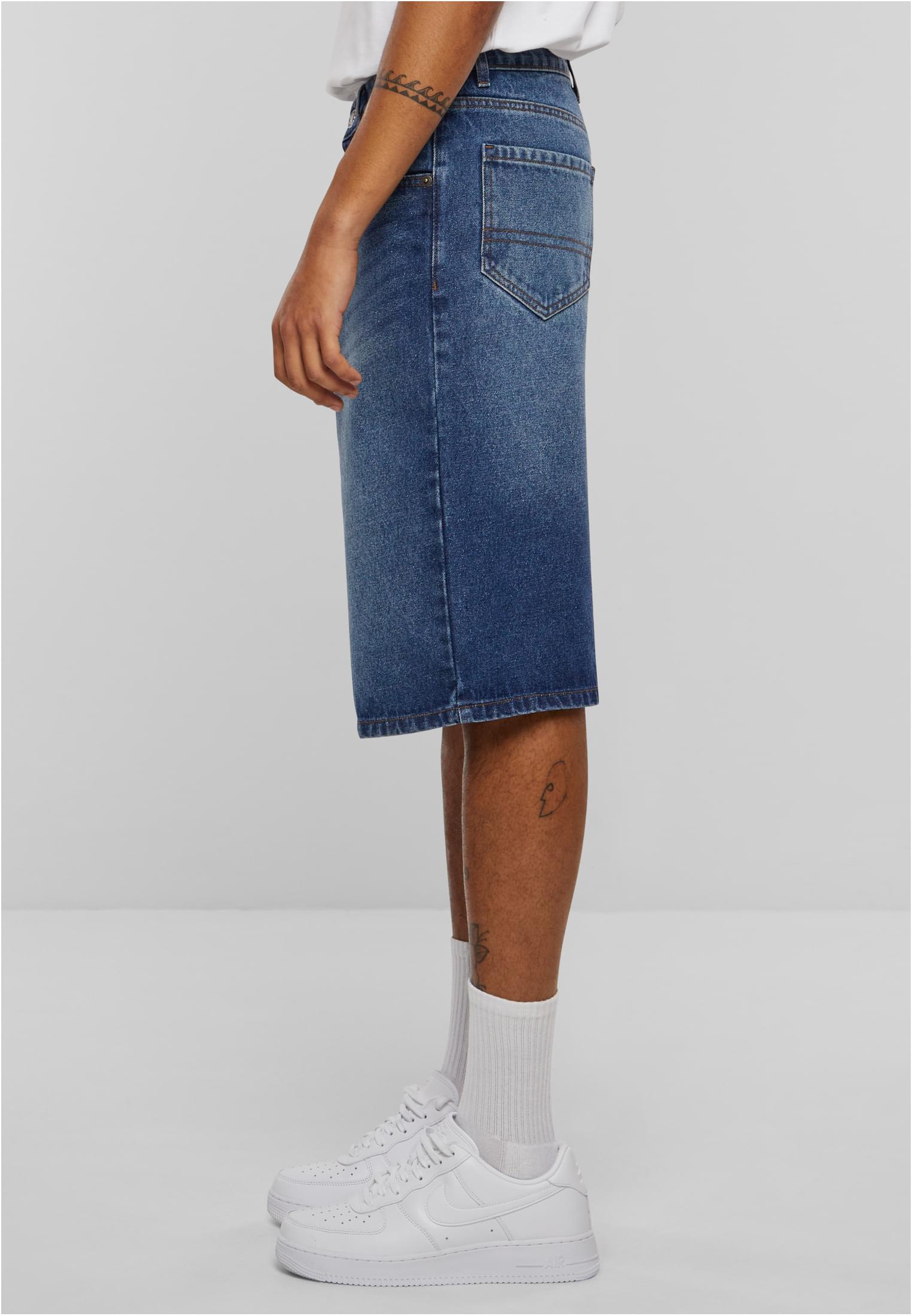 90's Heavy Denim Shorts | new mid blue washed