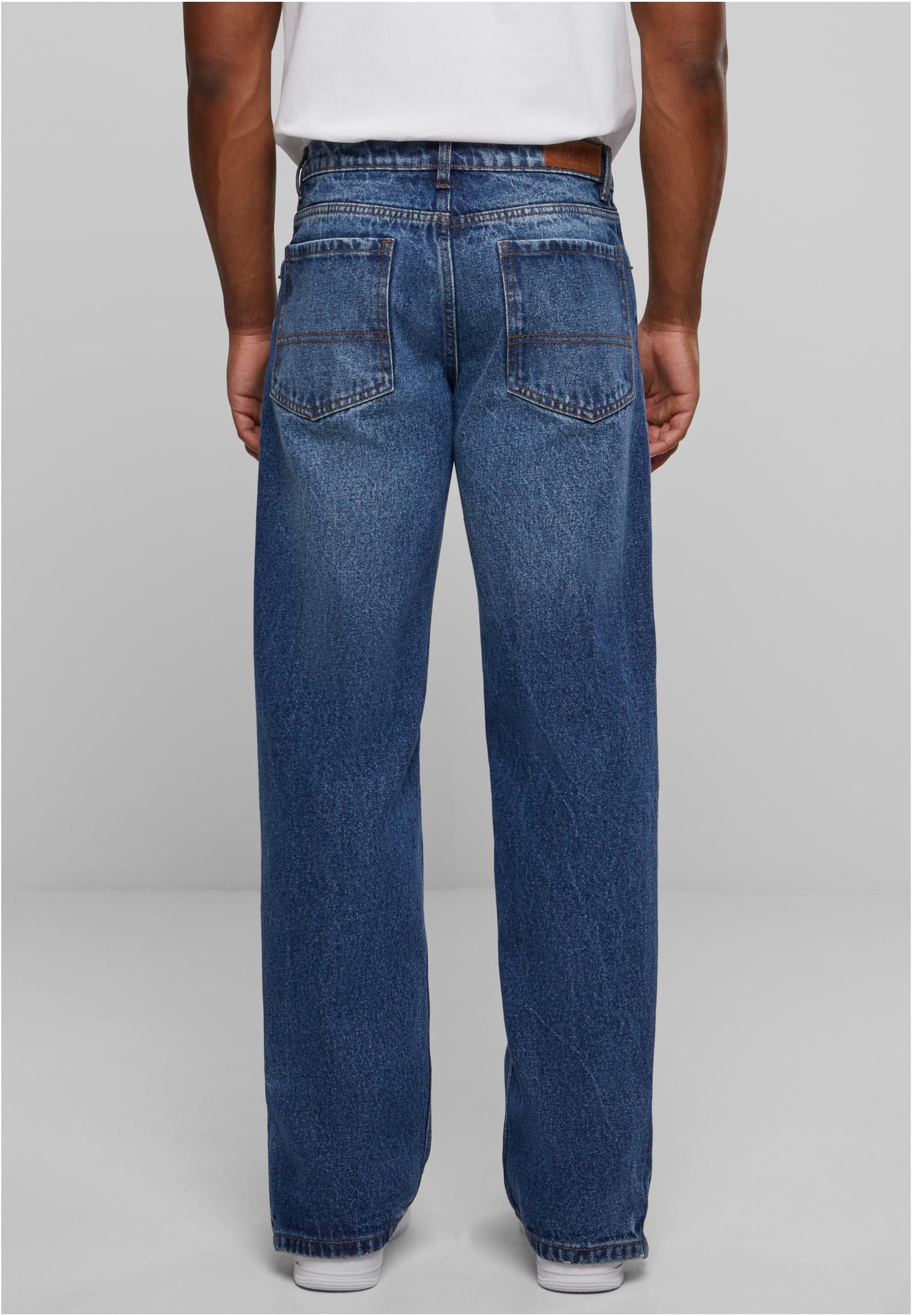 Heavy Ounce Straight Fit Zipped Jeans | new mid blue washed