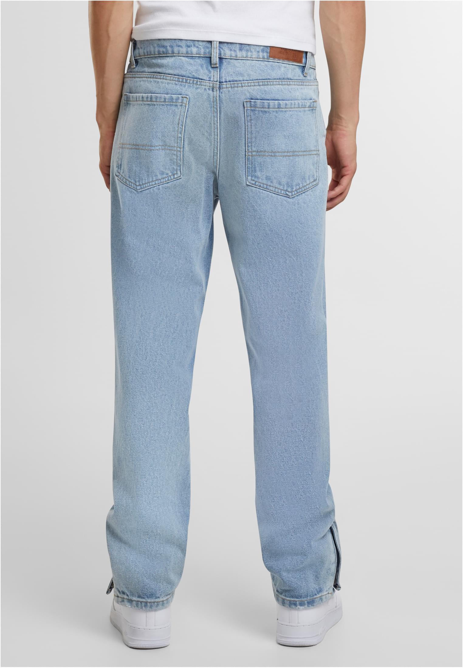 Heavy Ounce Straight Fit Zipped Jeans | new light blue washed