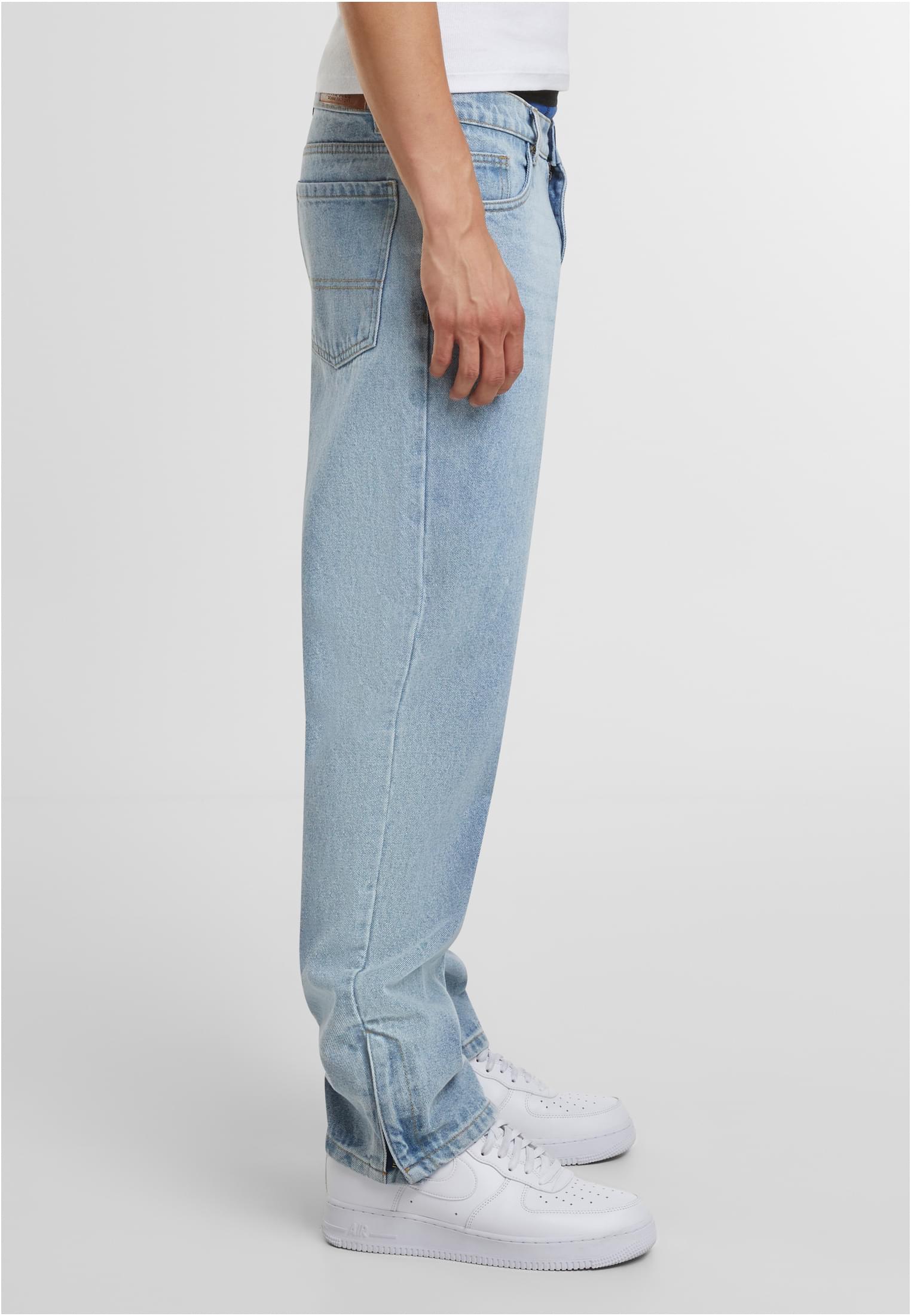 Heavy Ounce Straight Fit Zipped Jeans | new light blue washed