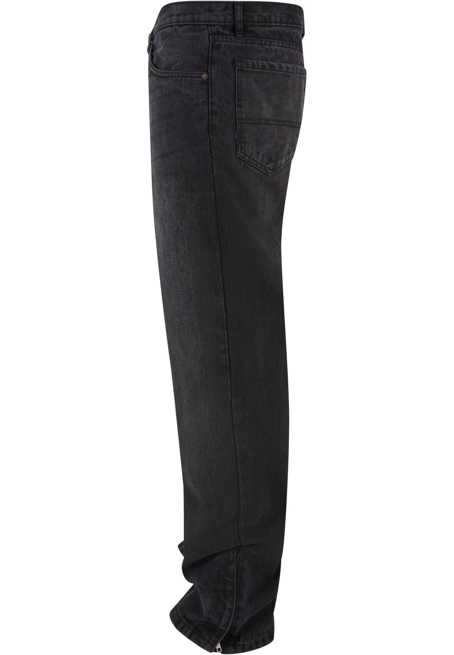 Heavy Ounce Straight Fit Zipped Jeans | black washed