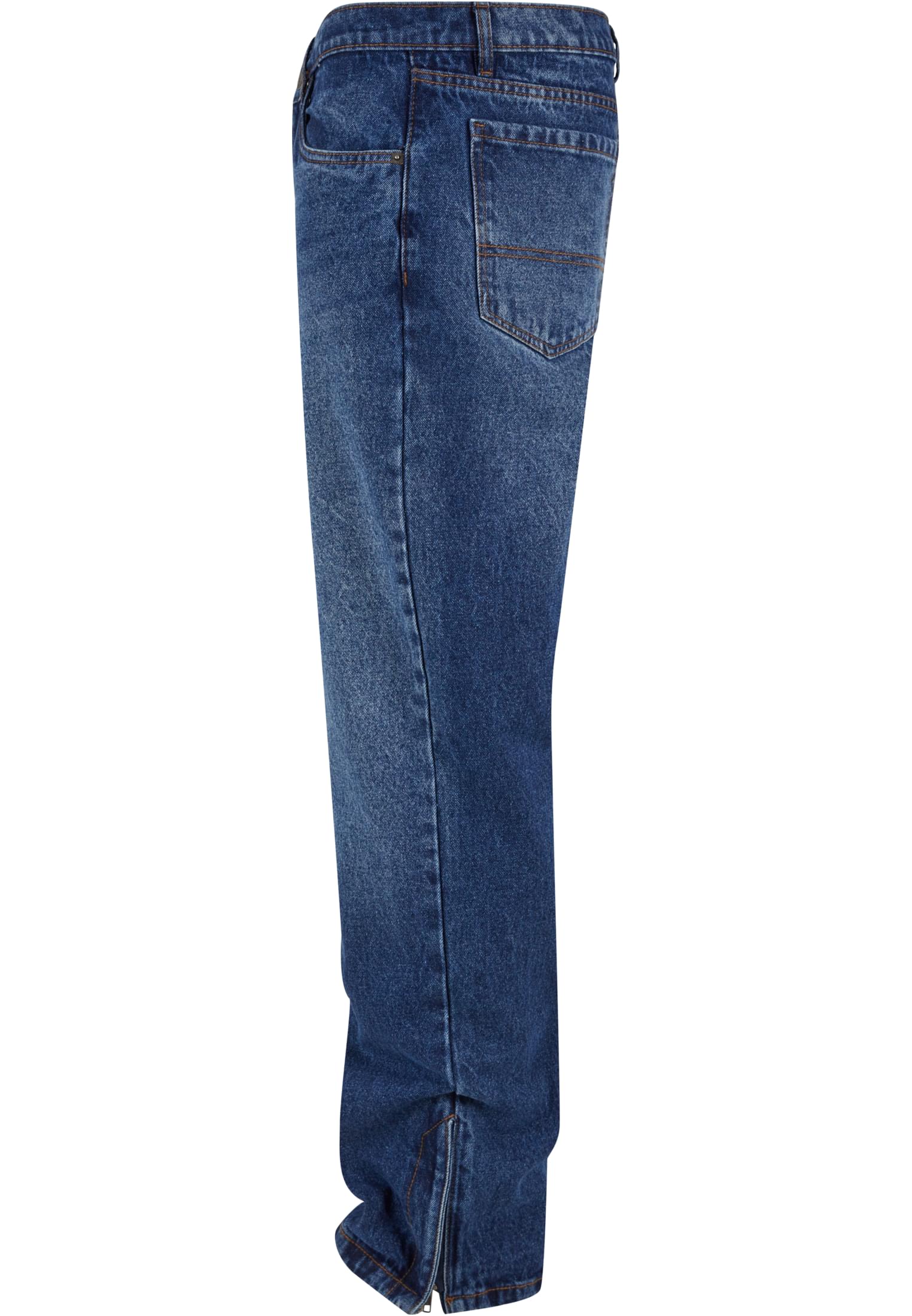 Heavy Ounce Straight Fit Zipped Jeans | new mid blue washed