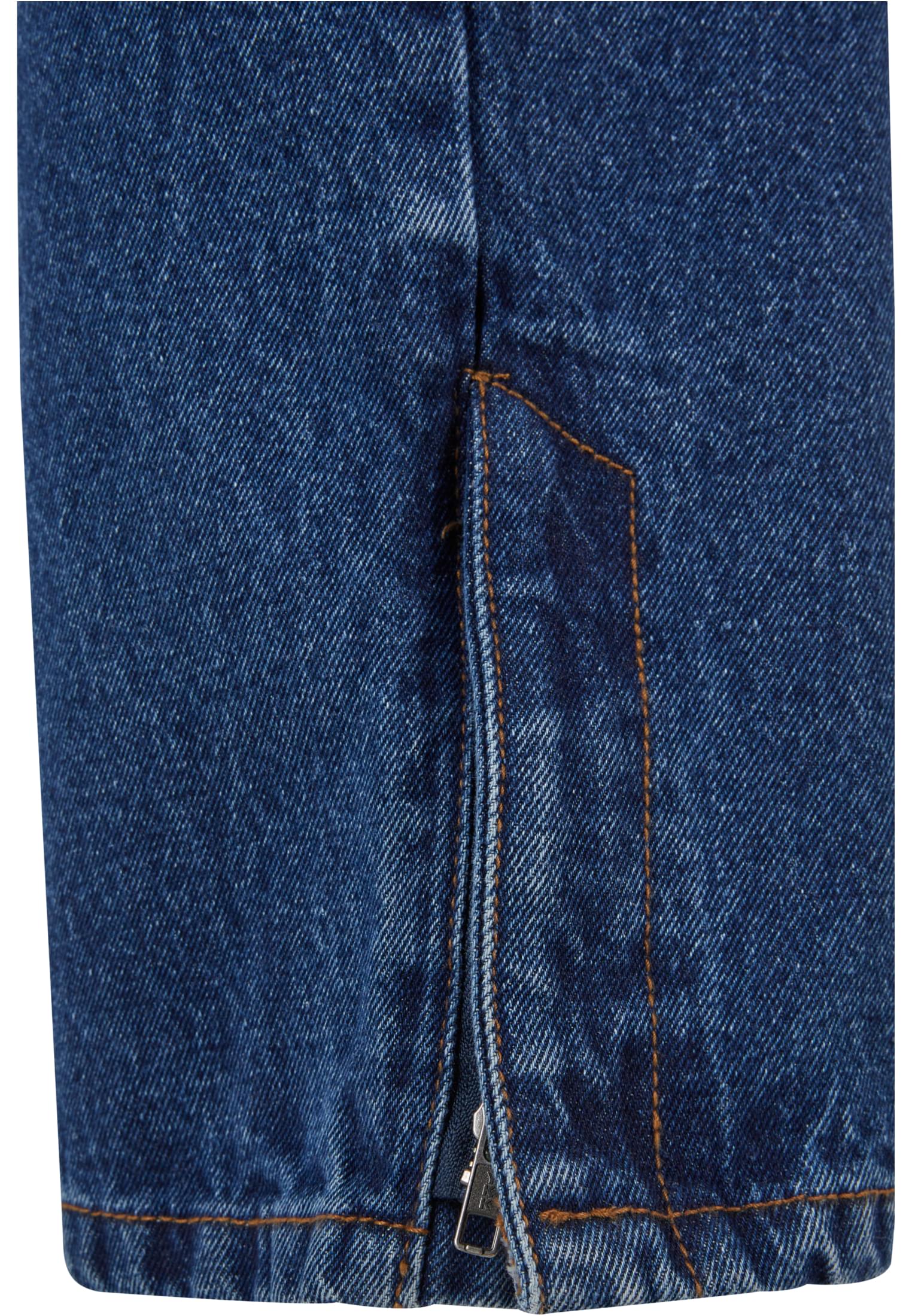 Heavy Ounce Straight Fit Zipped Jeans | new mid blue washed