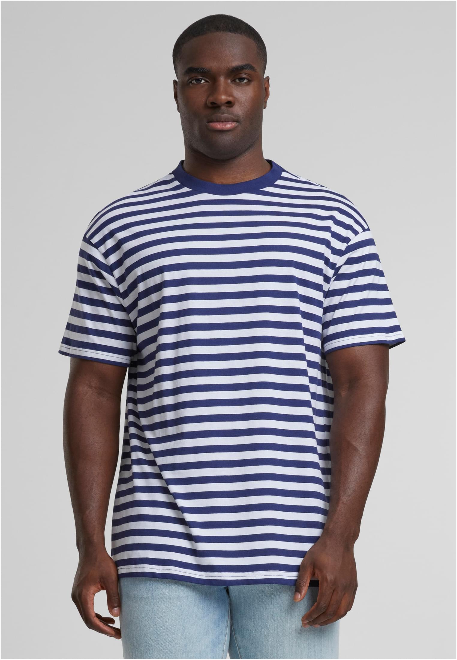 Regular Stripe Tee | white/darkblue