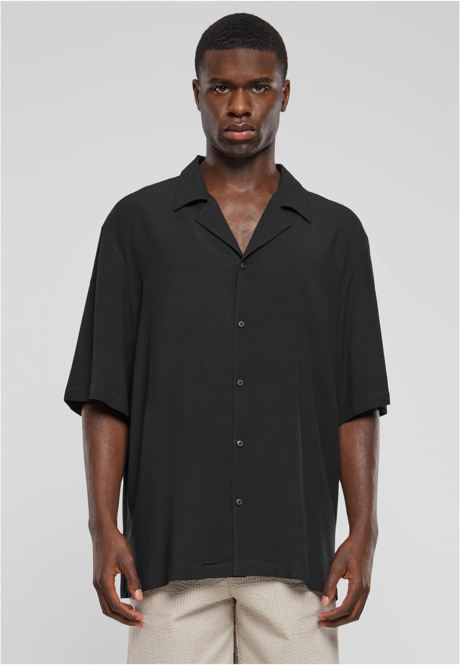 Loose Viscose Shirt | black